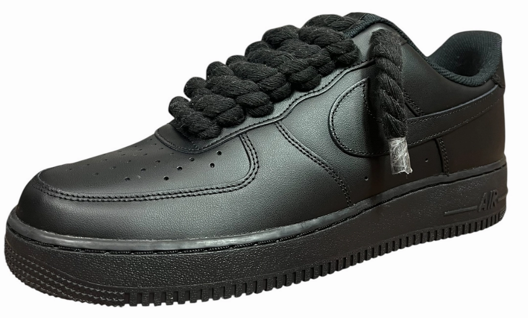 Nike Air Force 1 Black Rope Laces Black Best Shoes Asics