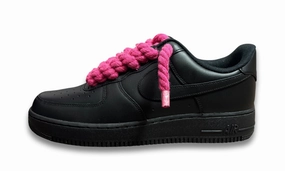 Nike Air Force 1 Black Rope Laces Deep Pink Asics Flat Shoes