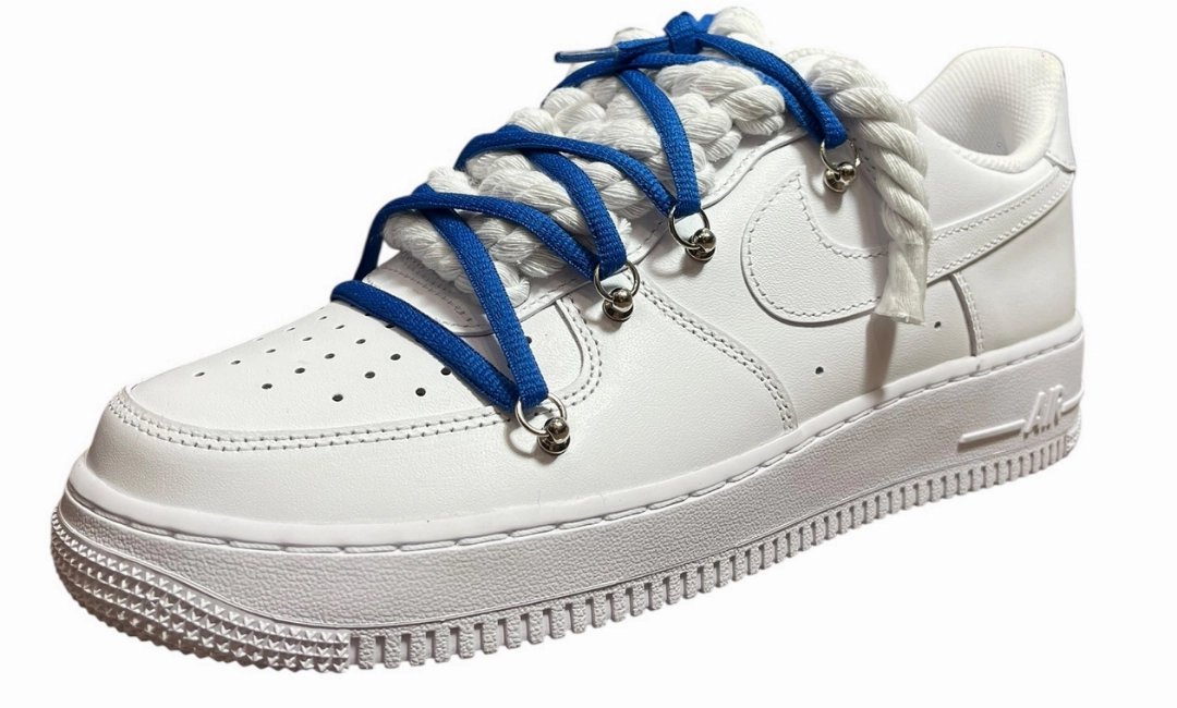 Nike Air Force 1 White Double Rope Laces White/Navy Asics Lifestyle Shoes