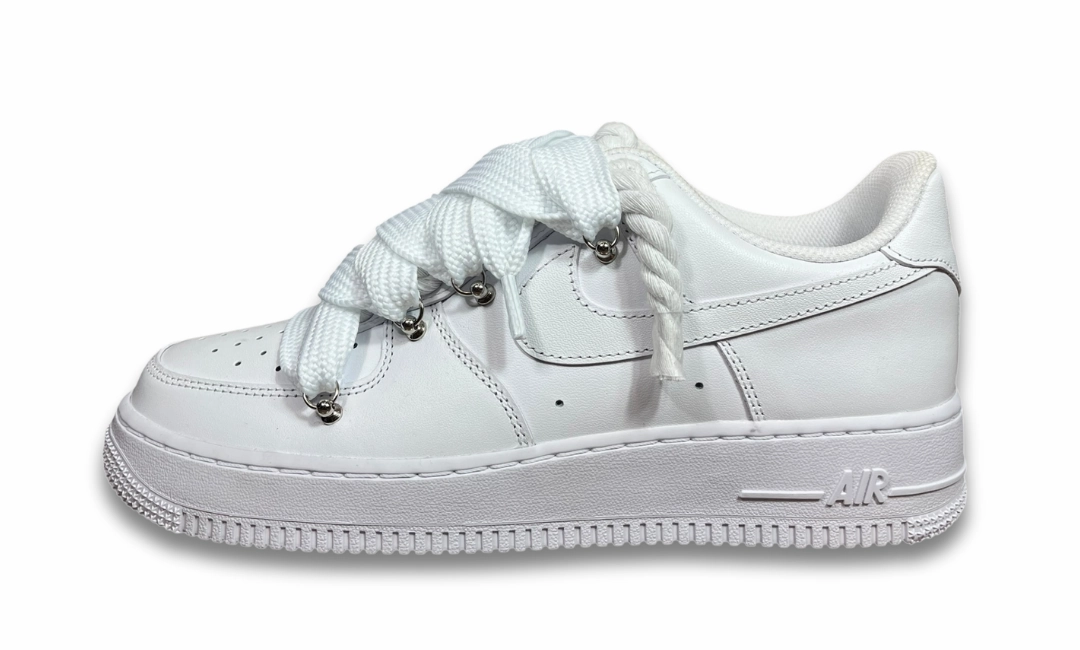 Nike Air Force 1 White Double Rope Laces White/White Asics Gel-rocket 8 Volleyball Shoe