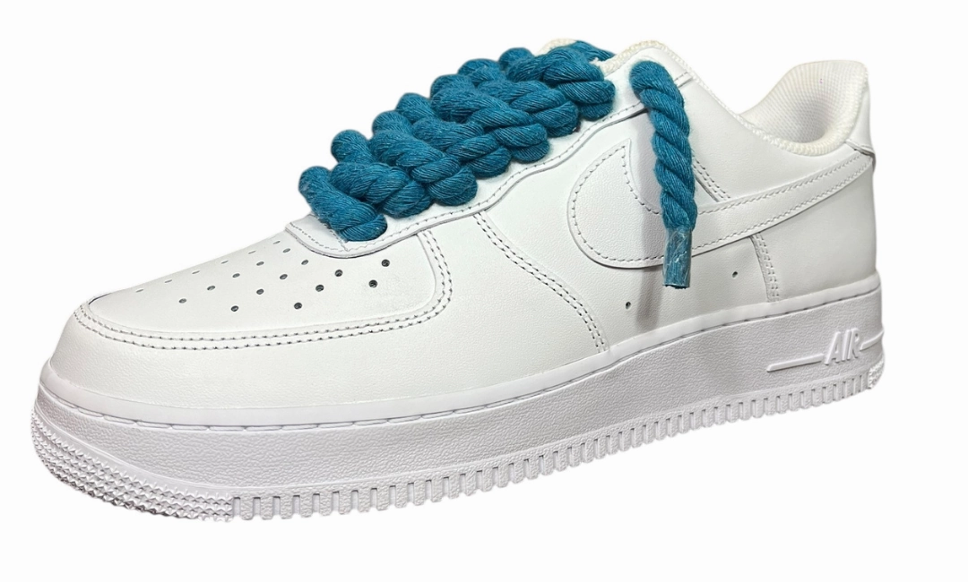 Nike Air Force 1 White Rope Laces Blue Asics Running Shoes 2e Width