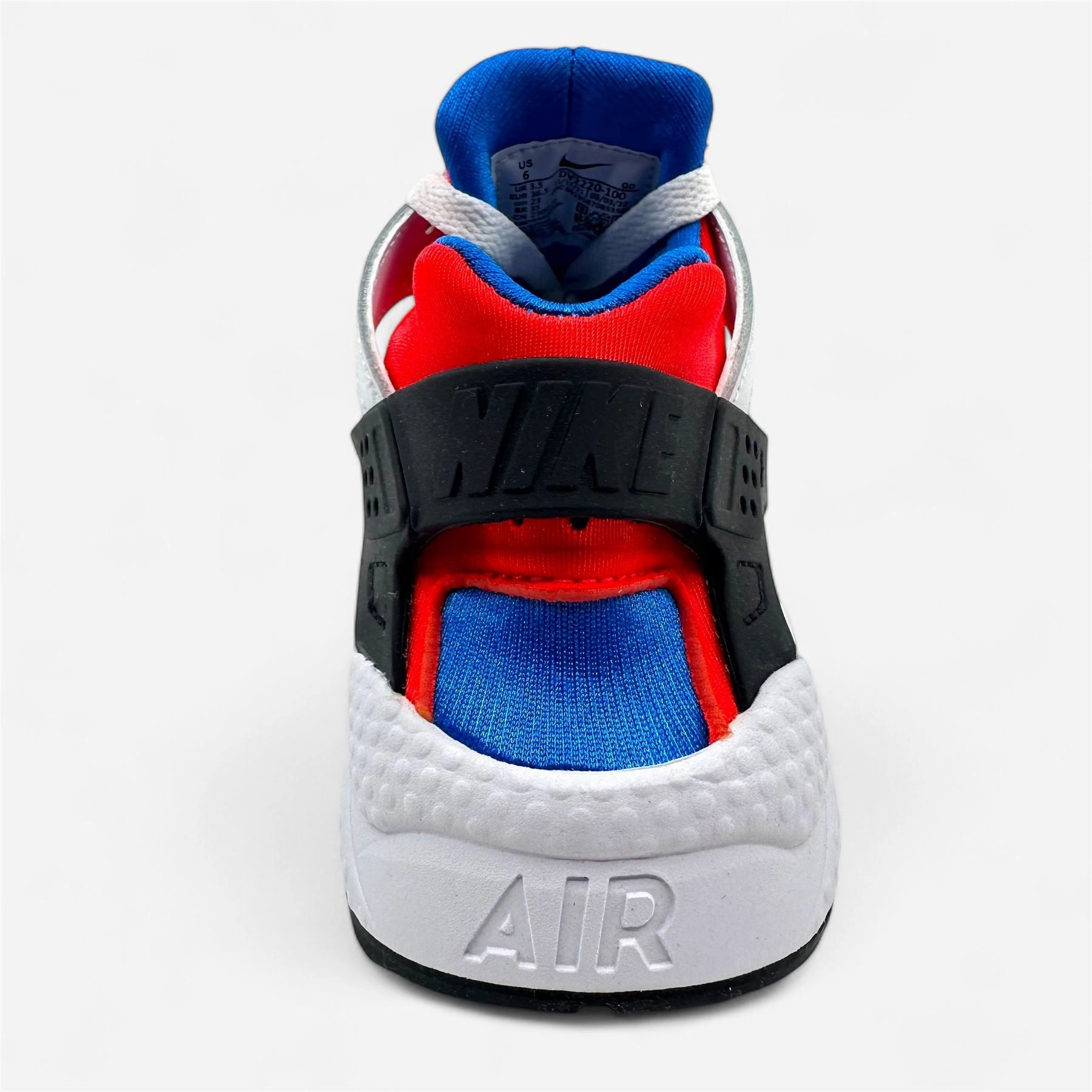 Nike Air Huarache White Black Bright Crimson Womens Size 6 Athletic Sneaker Very Cushioned Running Shoes