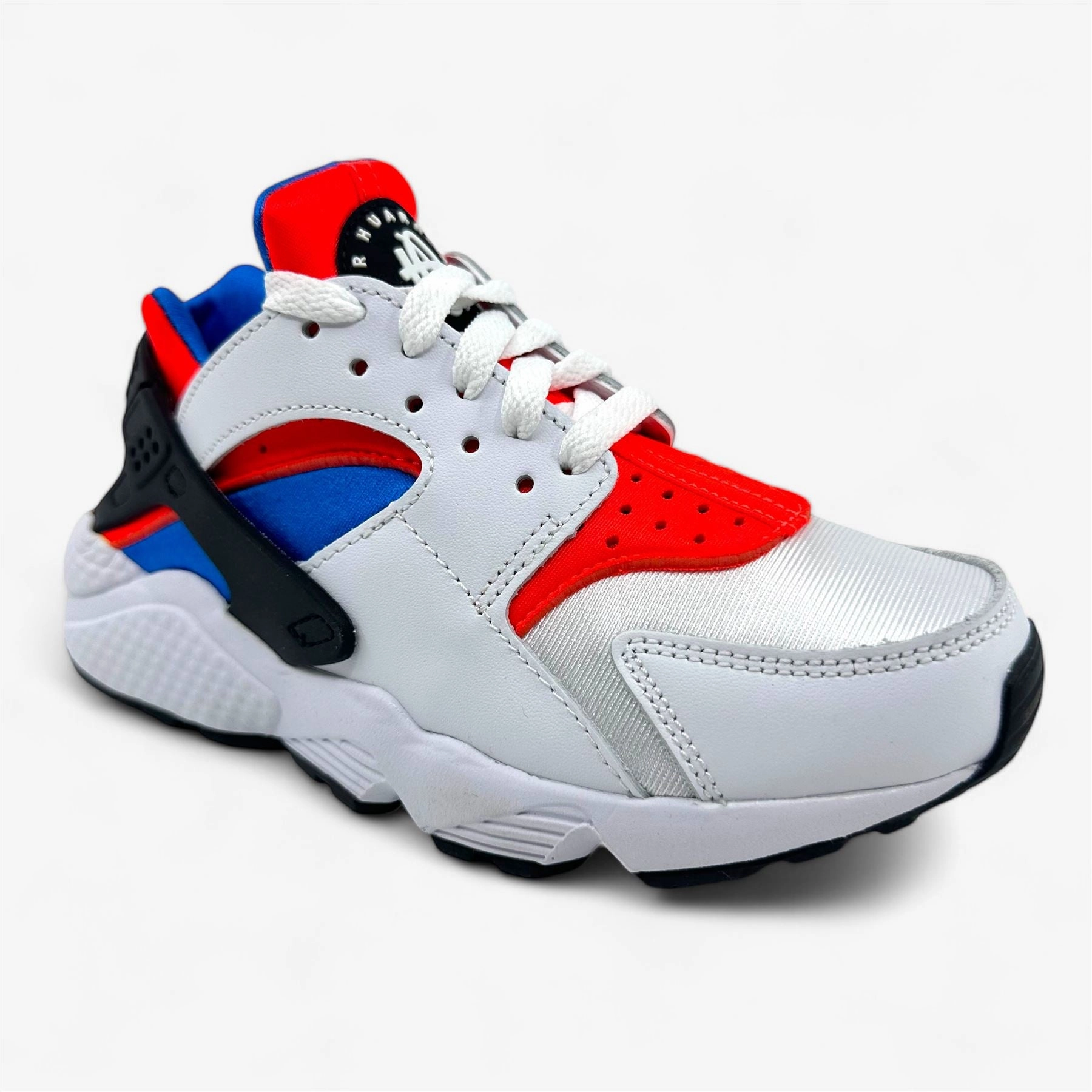 Running Shoes With Excellent Arch Support Nike Air Huarache White Black Bright Crimson Womens Size 6 Athletic Sneaker