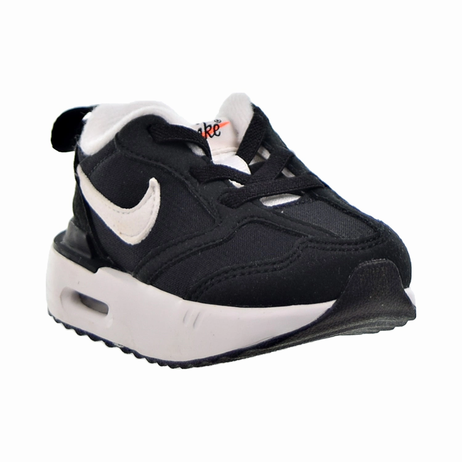 Best Asics Cushioned Shoe Nike Air Max Dawn (TD) Toddler's Shoes Black-Metallic Silver-Total Orange