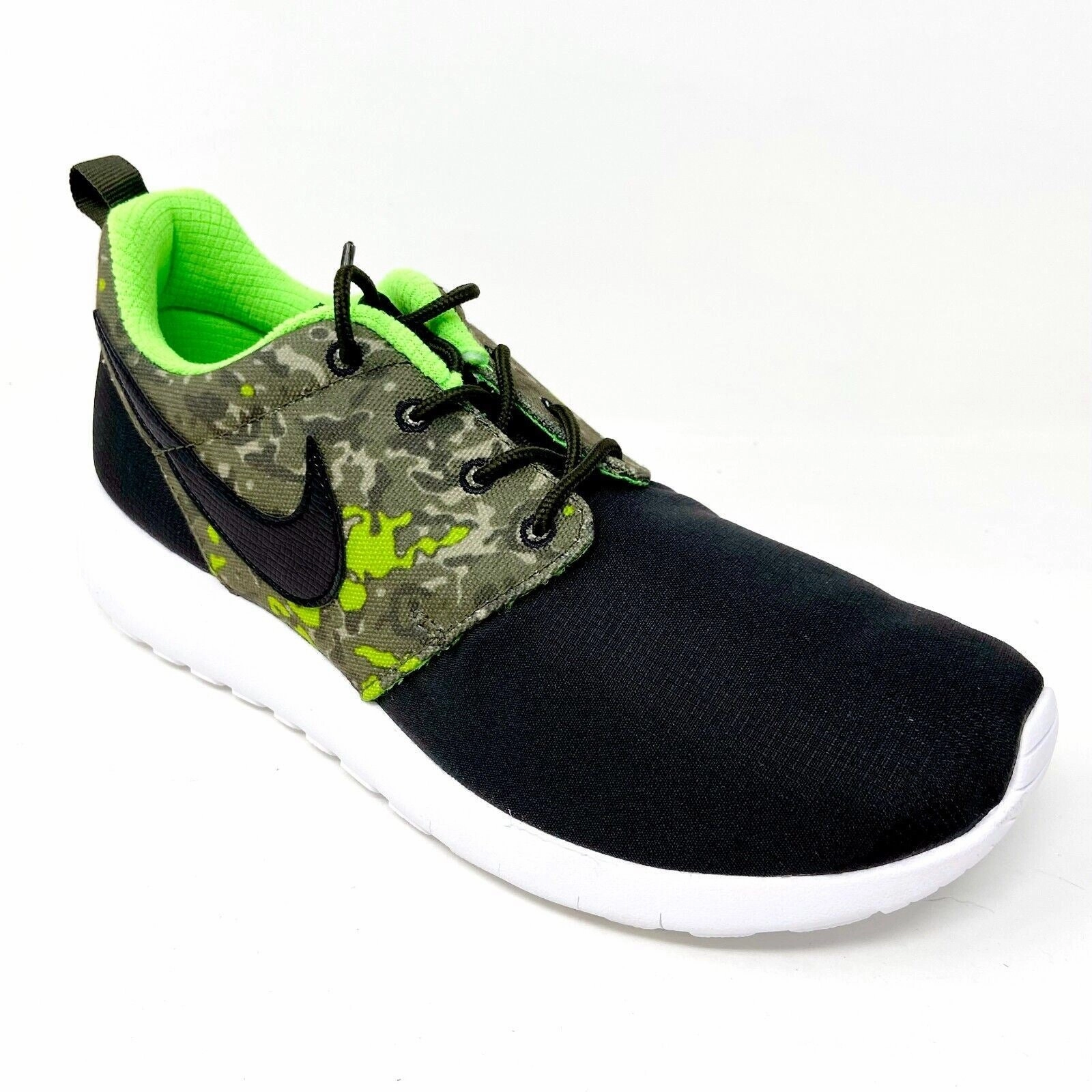 Nike Roshe One Print (GS) Black Cargo Khaki Green Kids Size 7 Shoes 677782 008 Asics Tennis Shoes Online
