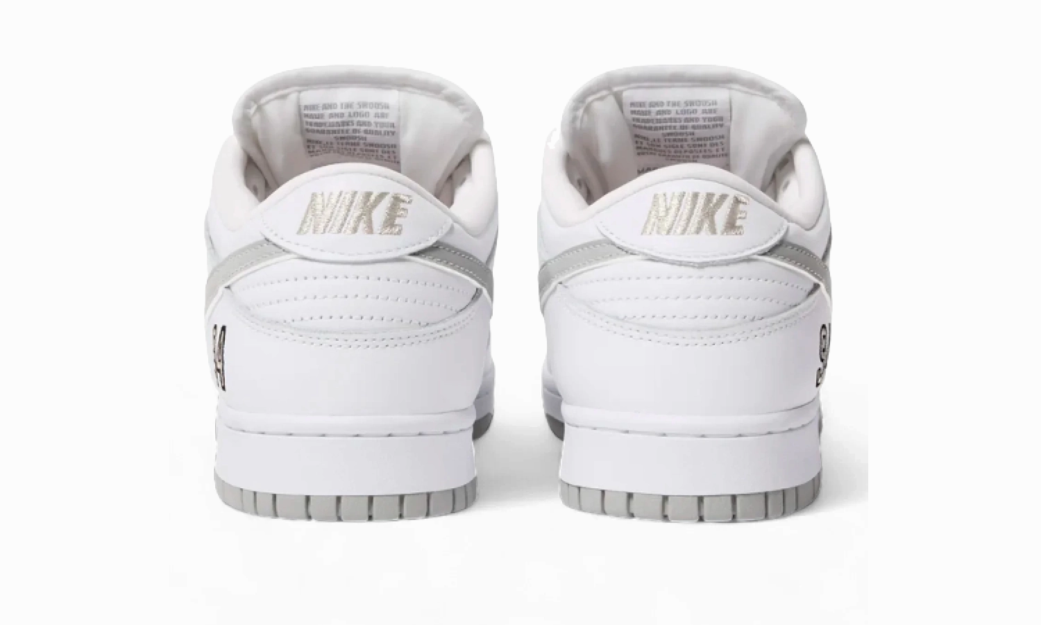 Nike SB Dunk Low Supreme 94 White Metallic Silver Asics Evoride Running Shoes