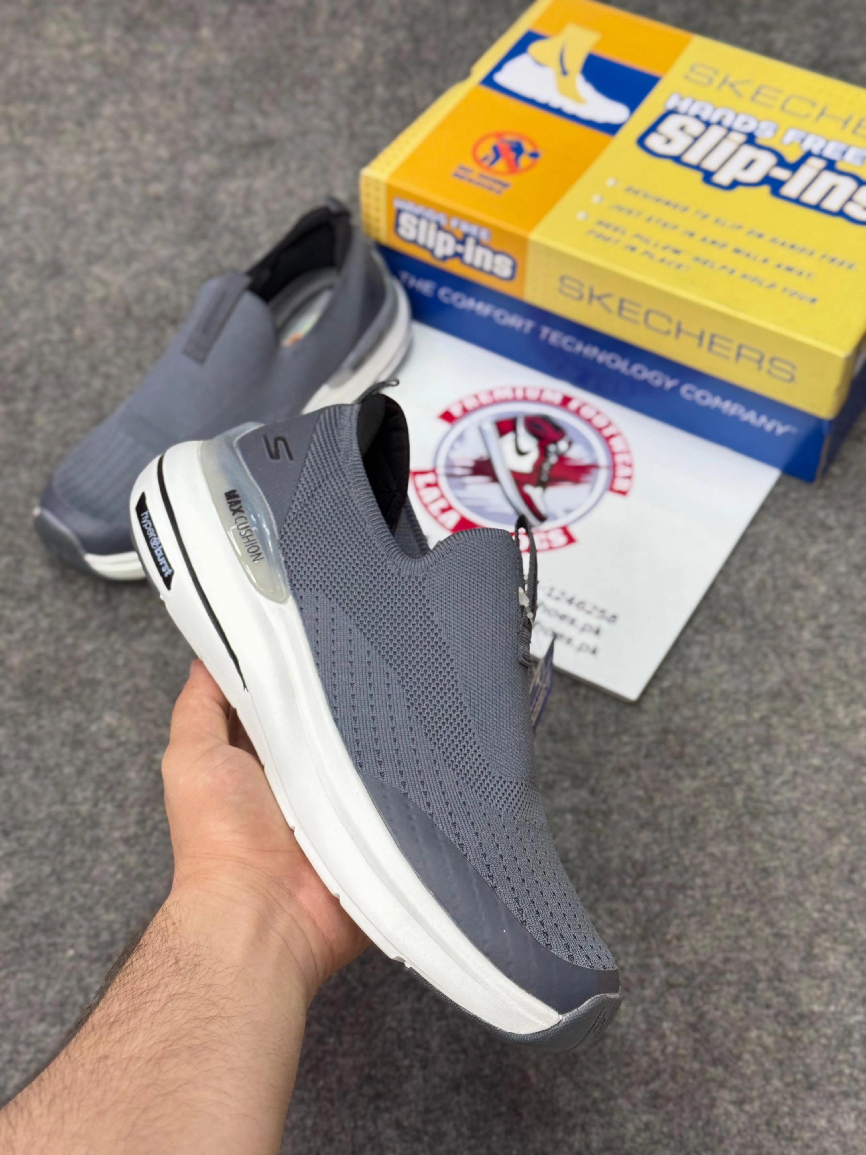 How To Clean Running Shoes With Mesh Skechers Slip-ins: Max Cushioning Hyper Burst 84579 grey white, Air-Cooled Memory Foam