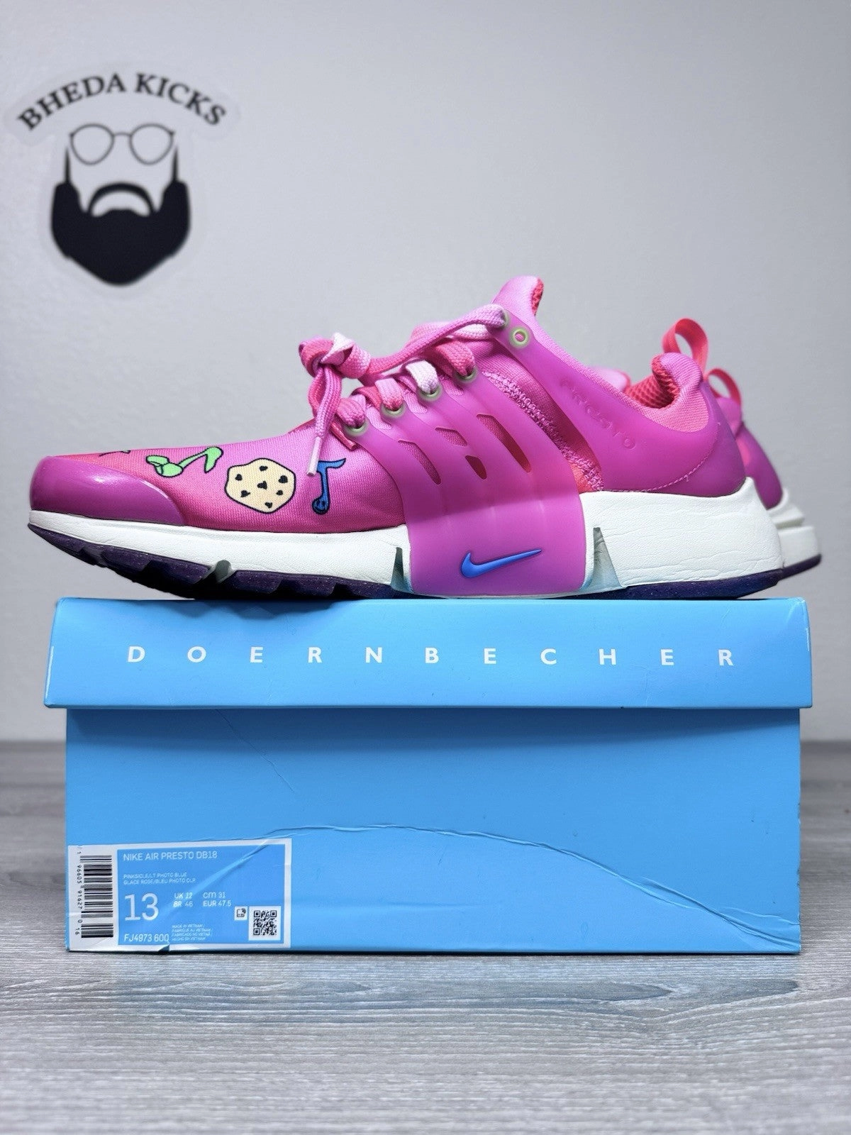 Size 13 - Nike Air Presto DB Doernbecher Freestyle Kylee's Pink FJ4973-600 Asics Running Shoes Tokyo