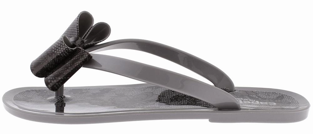 Ladies Grey Floral Pom Opaque Jelly Flip Flops Flip Flops With Arch Support For Flat Feet