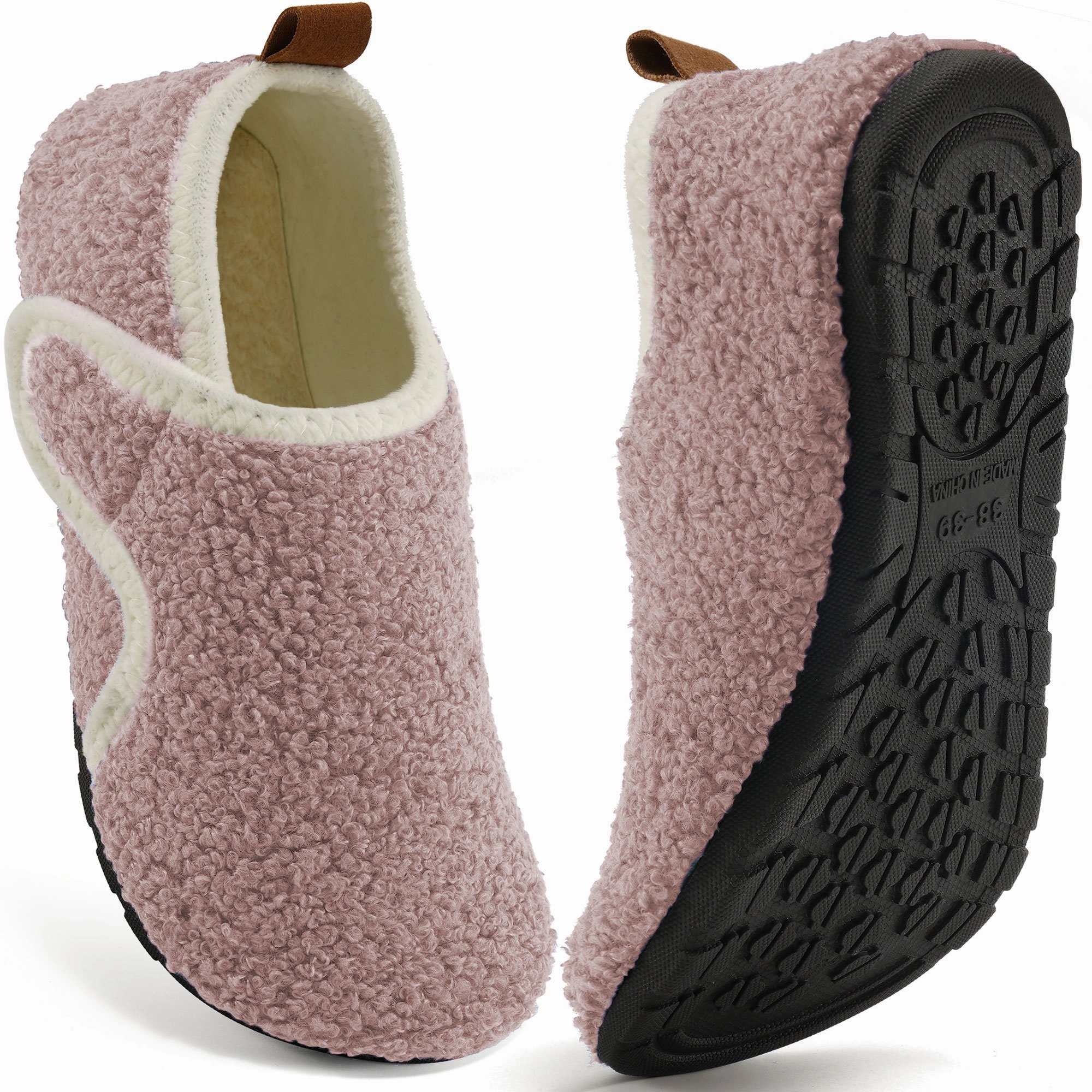 Best Deals On Slippers Ecetana Slippers for Women Fuzzy Slippers Warm Slip On House Sock Shoes with Hook Loop
