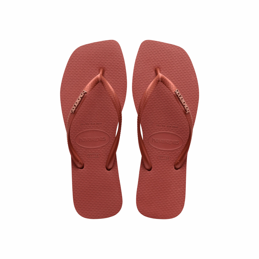 Slim Square Logo Metallic Flip Flops Boot Flip Flops