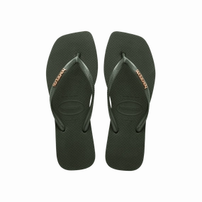 Capri V Flip Flops Size 8 Slim Square Logo Metallic Flip Flops