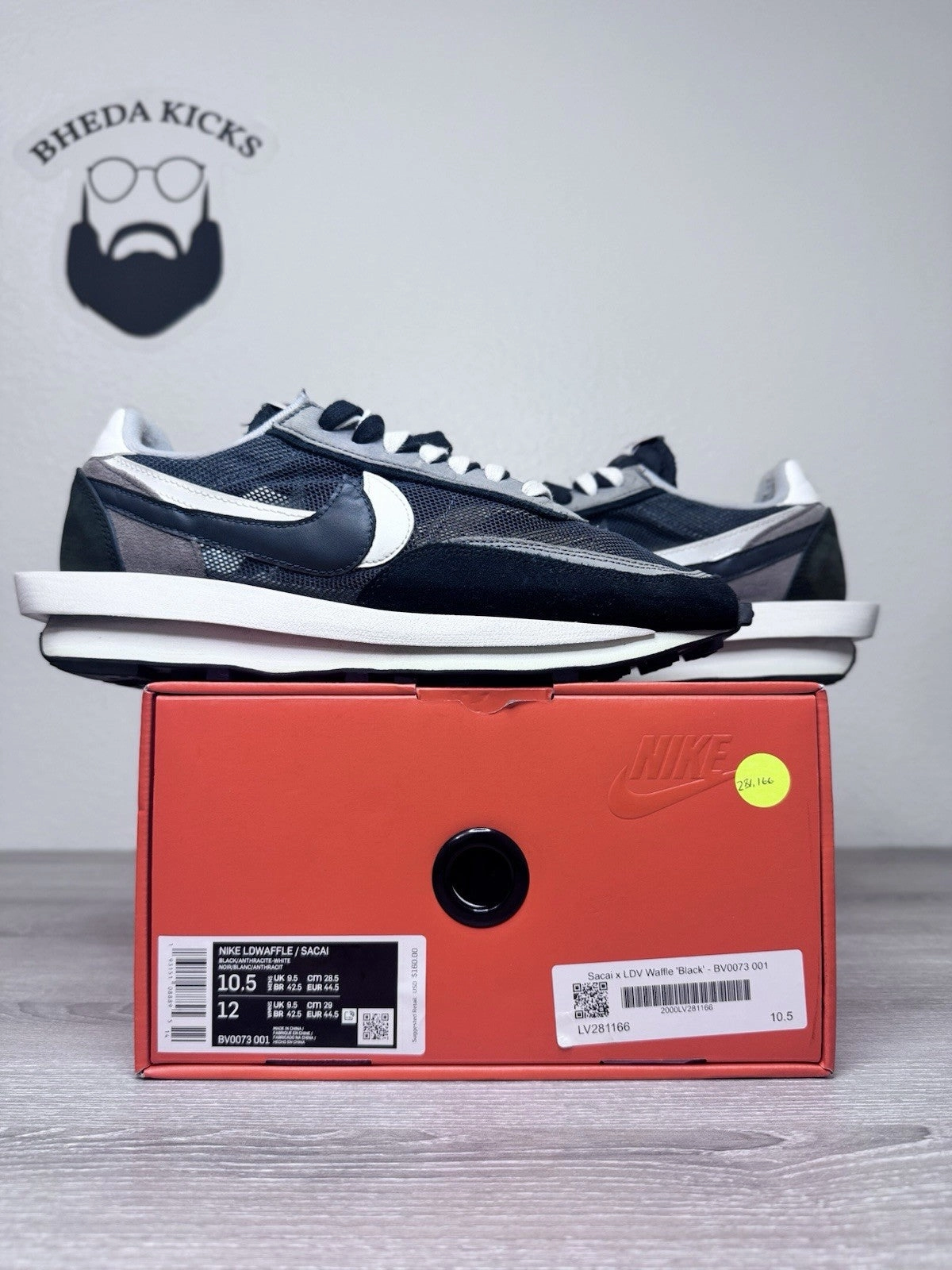 Ff Blast Asics Shoes Size 10.5 - Nike LDWaffle x Sacai Black 2019 Black White Preowned BV0073-001