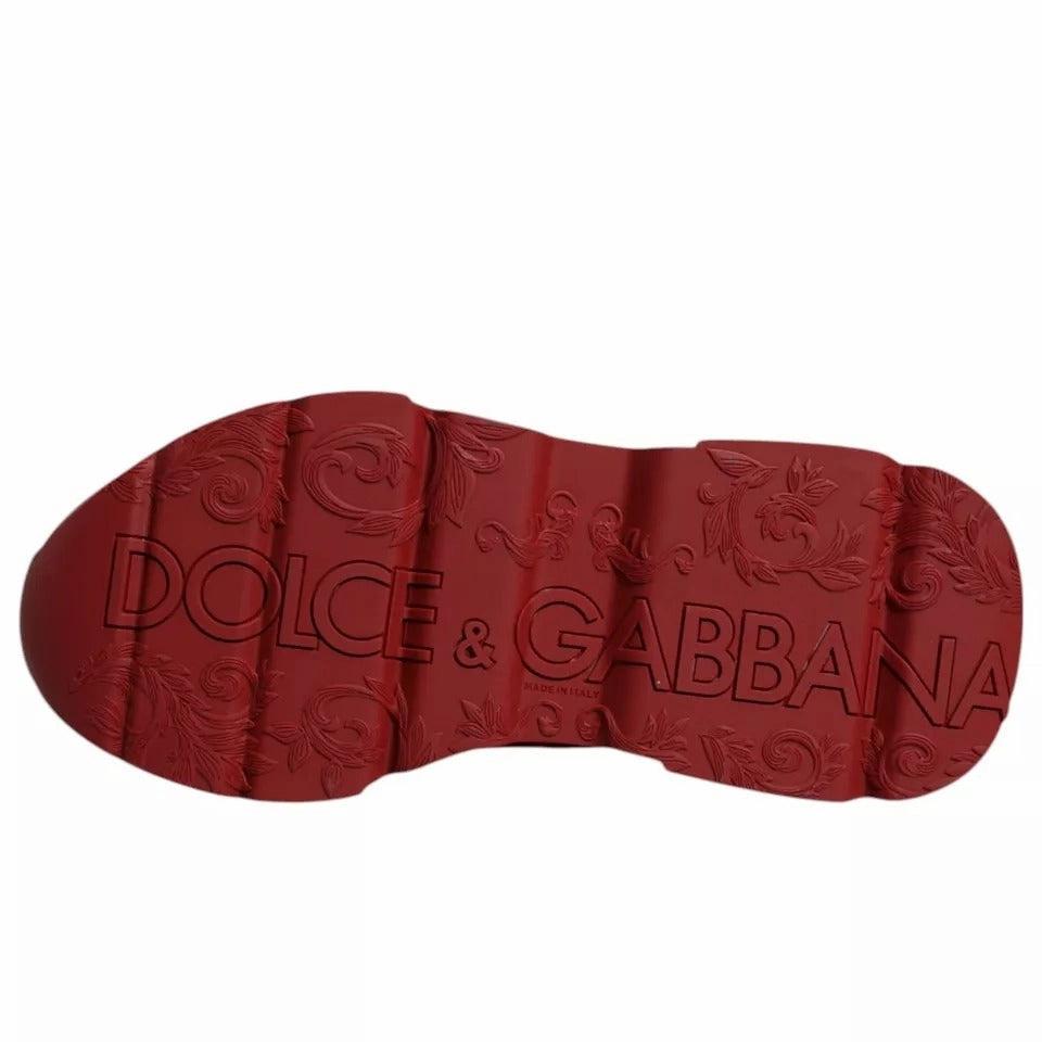 Dolce & Gabbana Red Leather Daymaster Low Top Sneakers Shoes Skechers Walking Sneakers