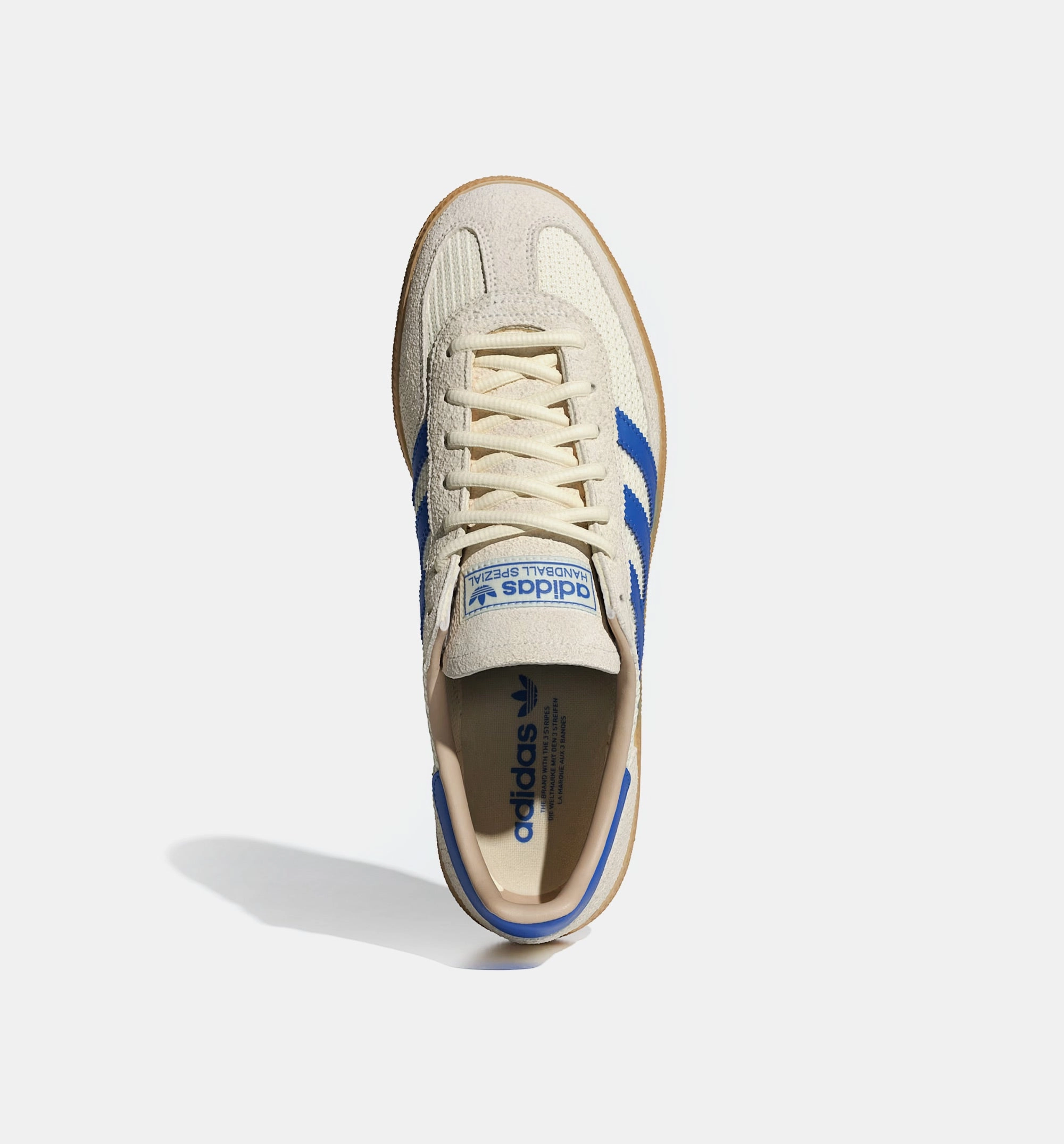 Handball Spezial Mens Lifestyle Shoe - Cream White/Blue/Warm Sandstone Adidas Boost Tennis Shoes