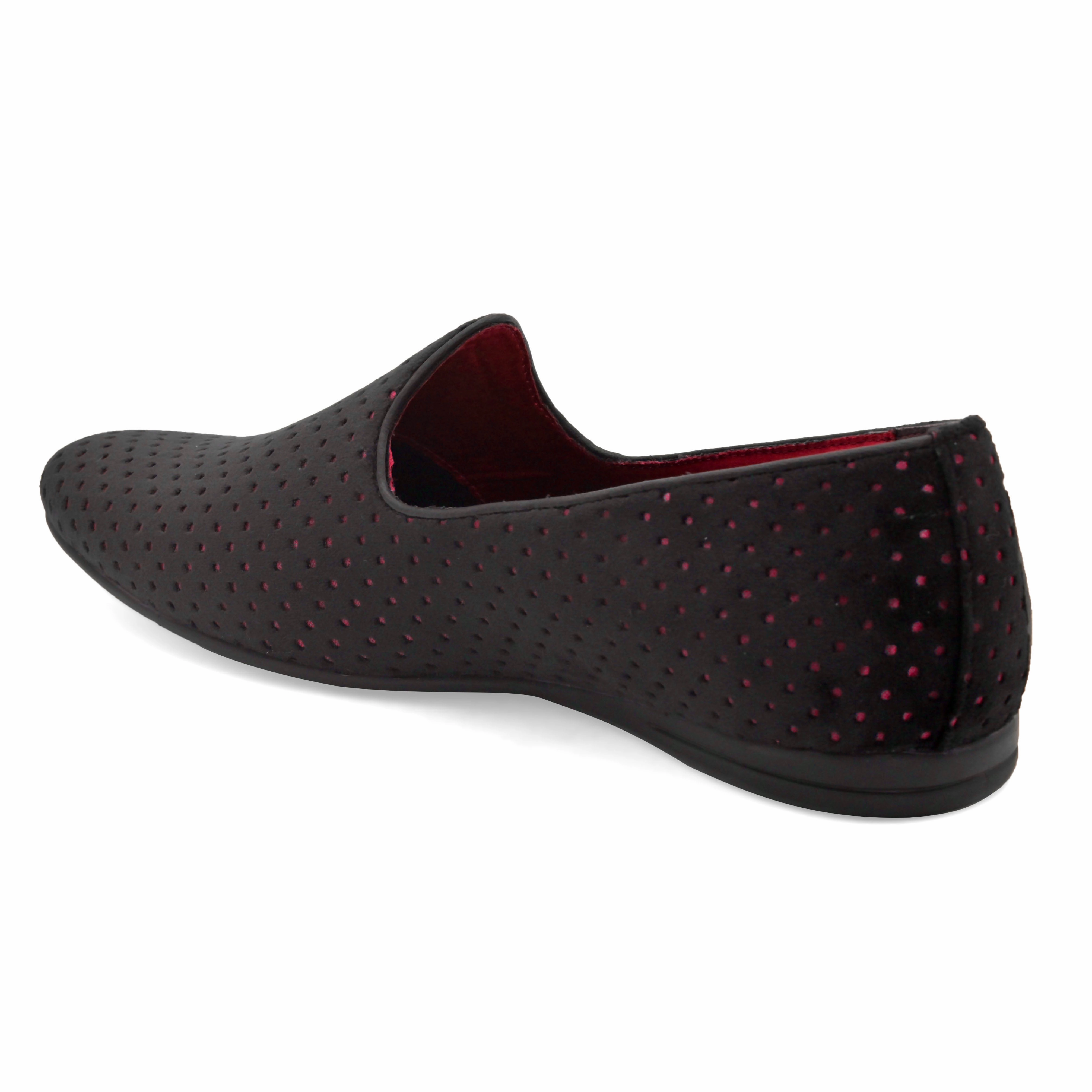 Suede Loafers Ophelia Black-Red Loafers
