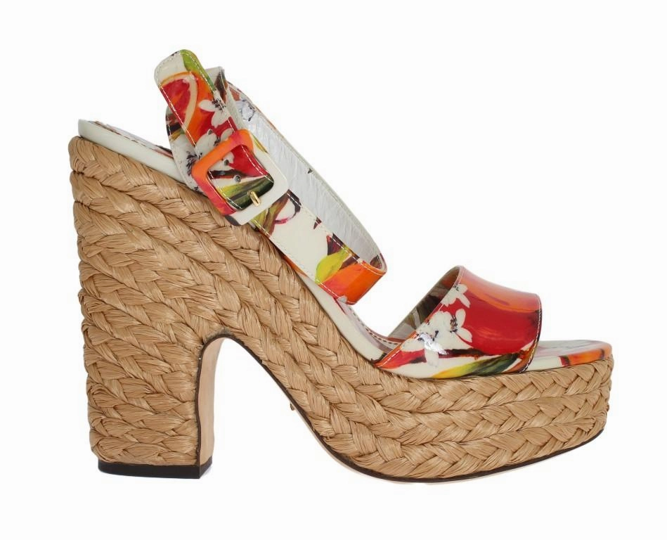 Orange Leather Straw Platform Sandals Sandals For Sweaty Feet