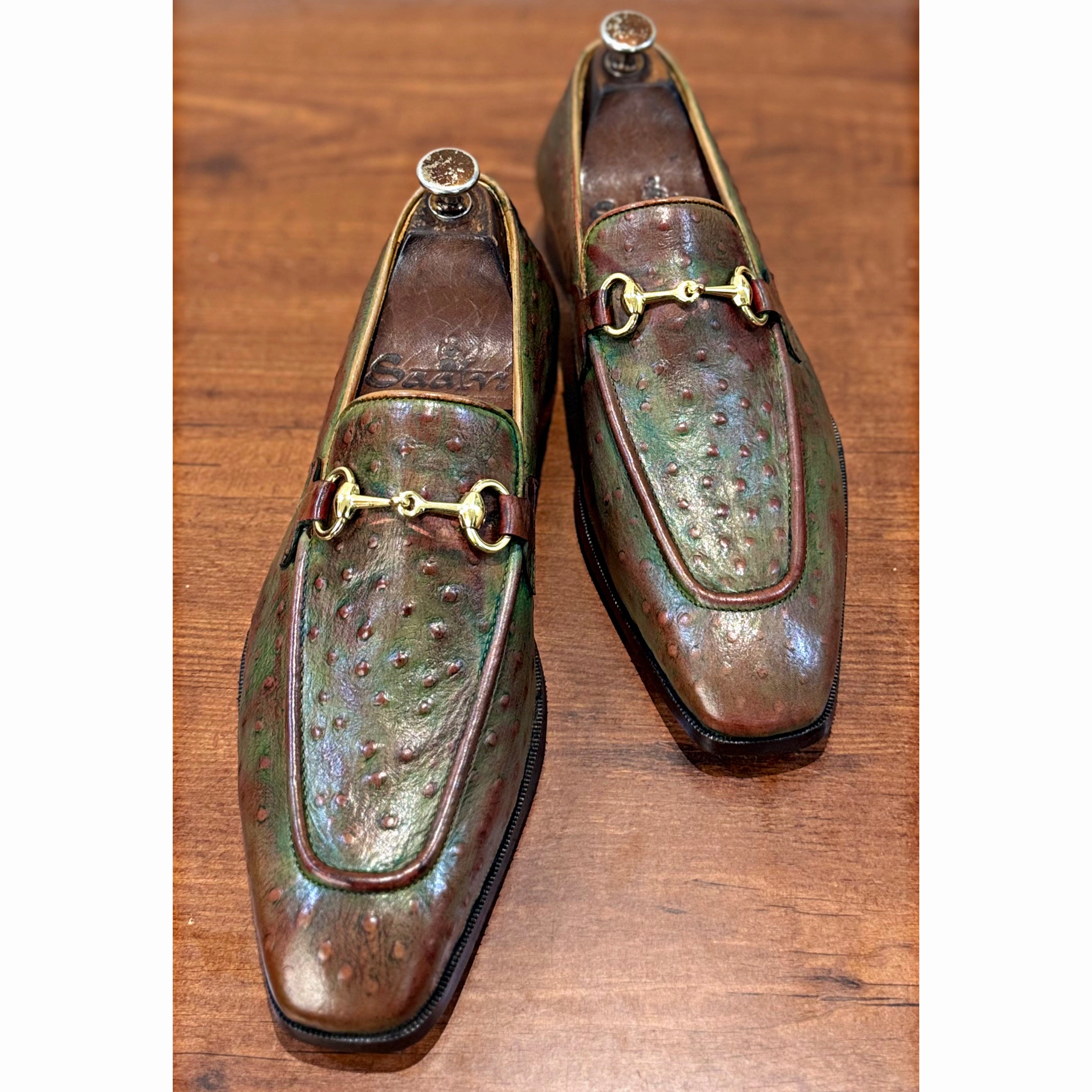 Loafers Lv Ostrich Embossed Loafers Antiqued