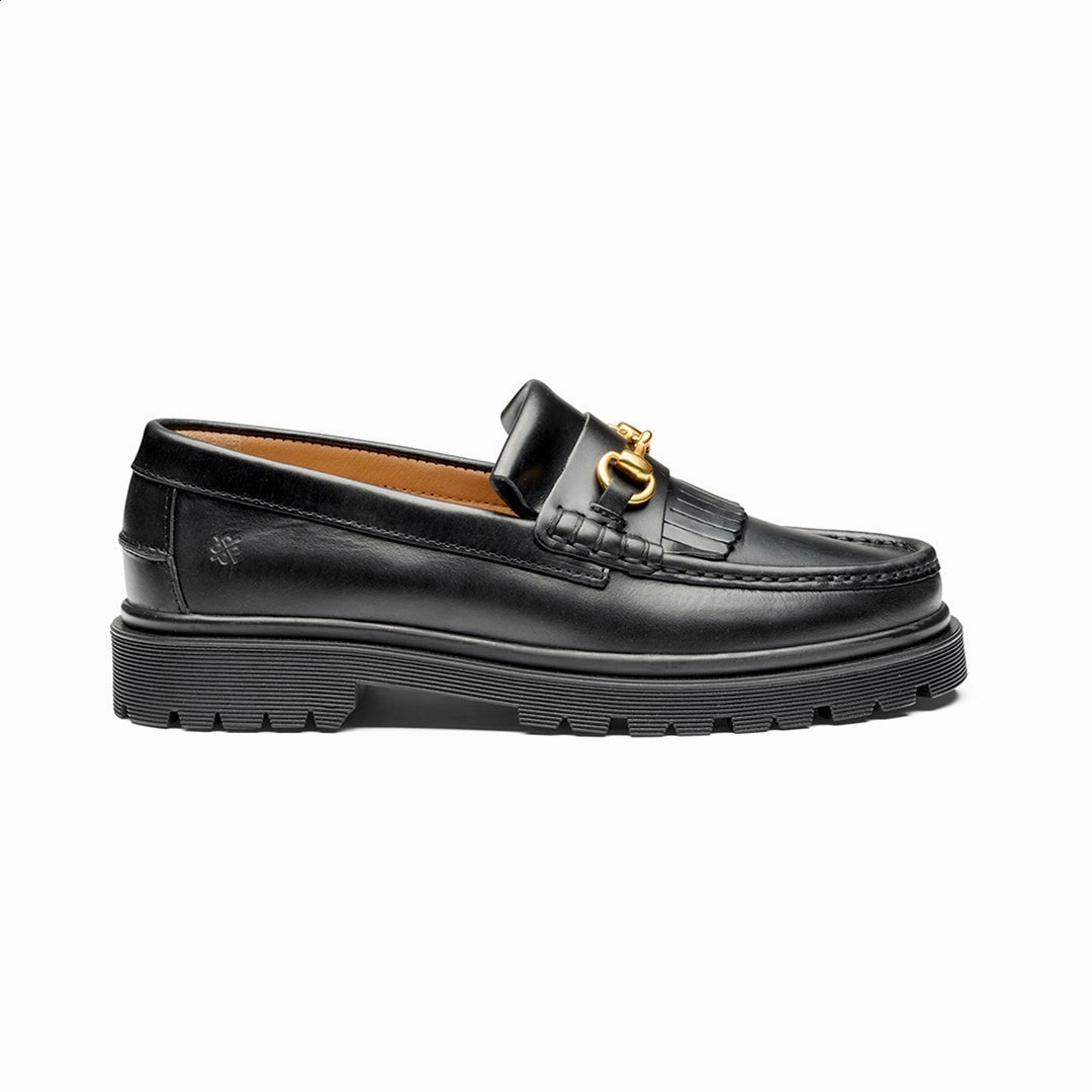 Playboy Milton Pull up leather Black leather loafers Most Comfortable Loafers For Work