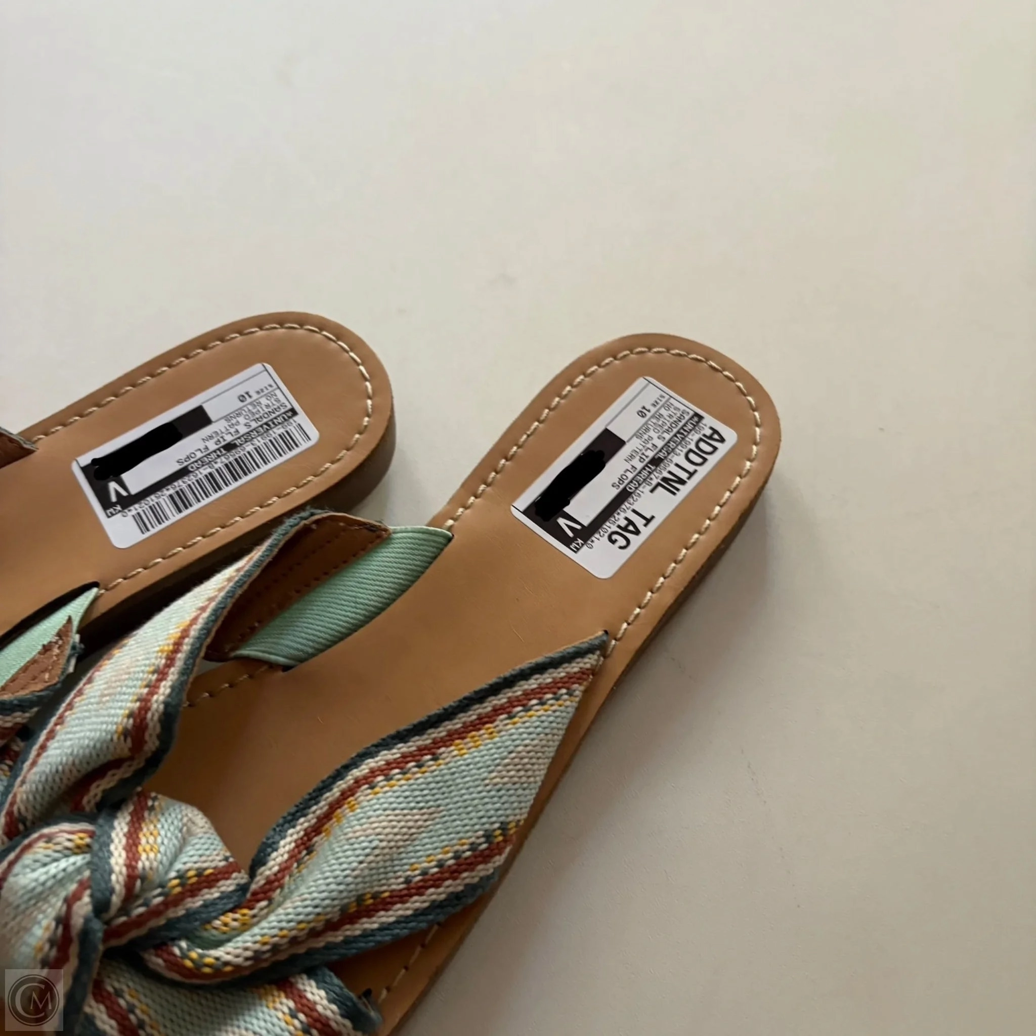 Fish Flip Flops Sandals Flip Flops By Universal Thread In Striped Pattern, Size: 10