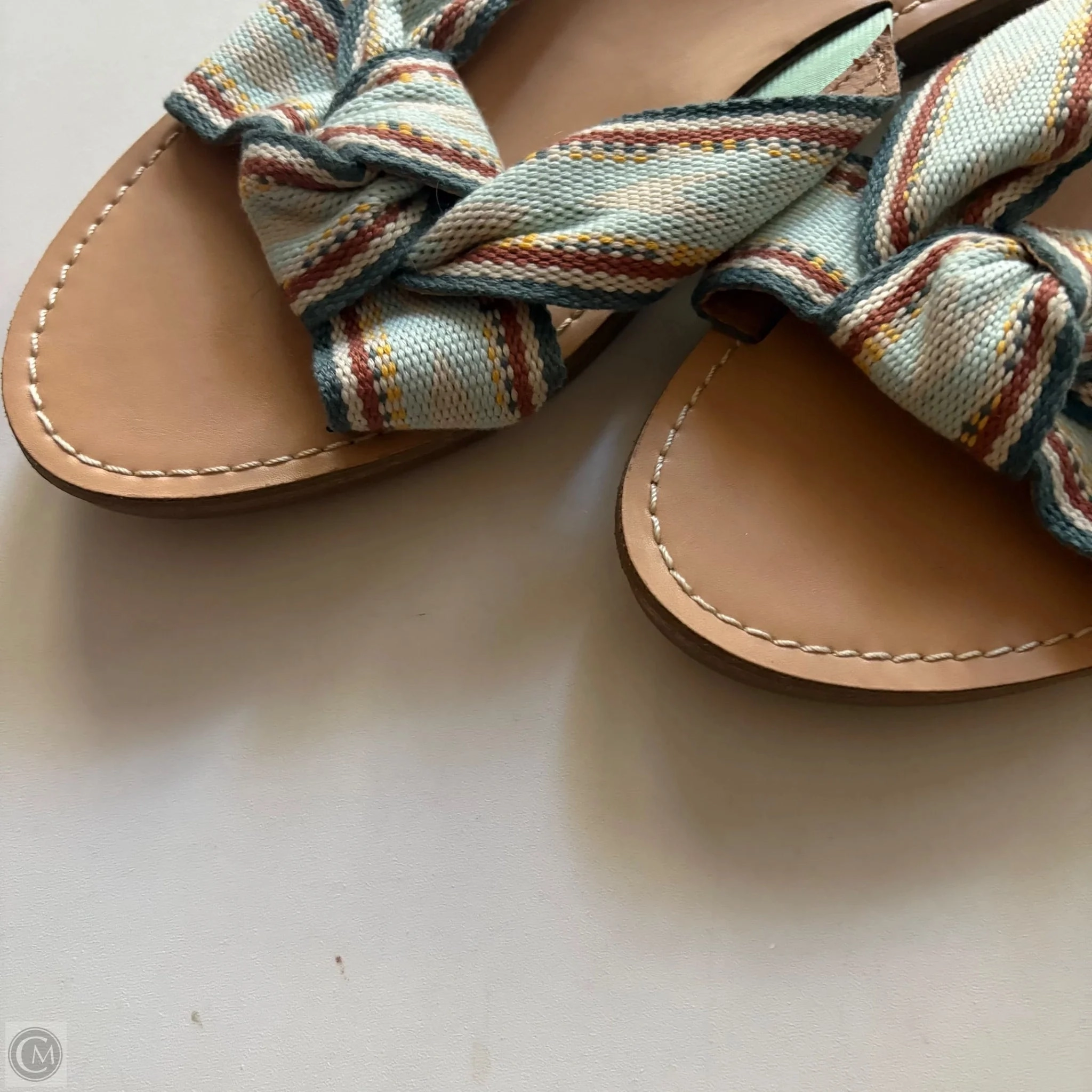 Shoe Dept Flip Flops Sandals Flip Flops By Universal Thread In Striped Pattern, Size: 10