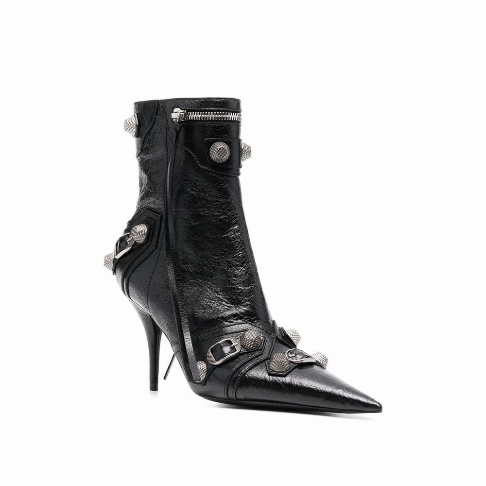 Fitted For Running Shoes Balenciaga Black Lamb Leather High Heel Boots