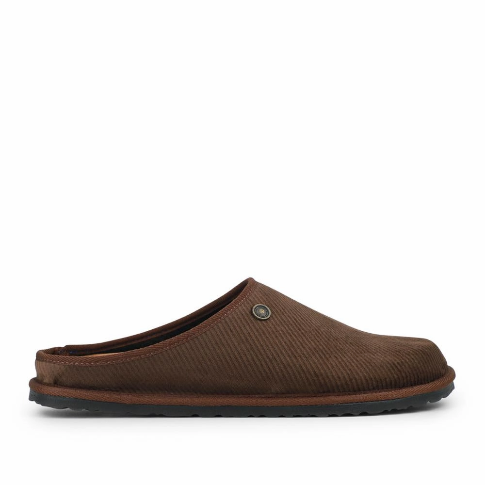 Leopard Slippers Boots Slip-On Mule Slippers With Grip Sole - INB42002 / 328 239 - Brown