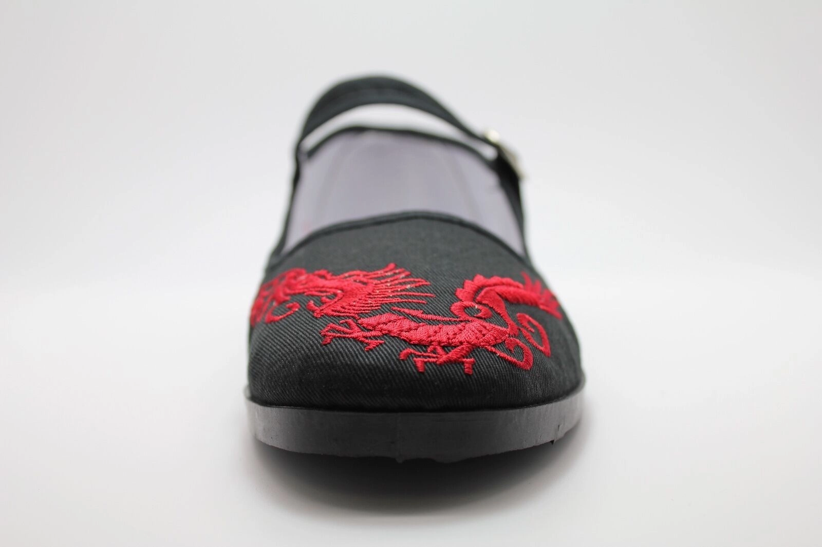 Pandamerica Mary Jane Black Dragon Non Slip Work Shoes For Flat Feet