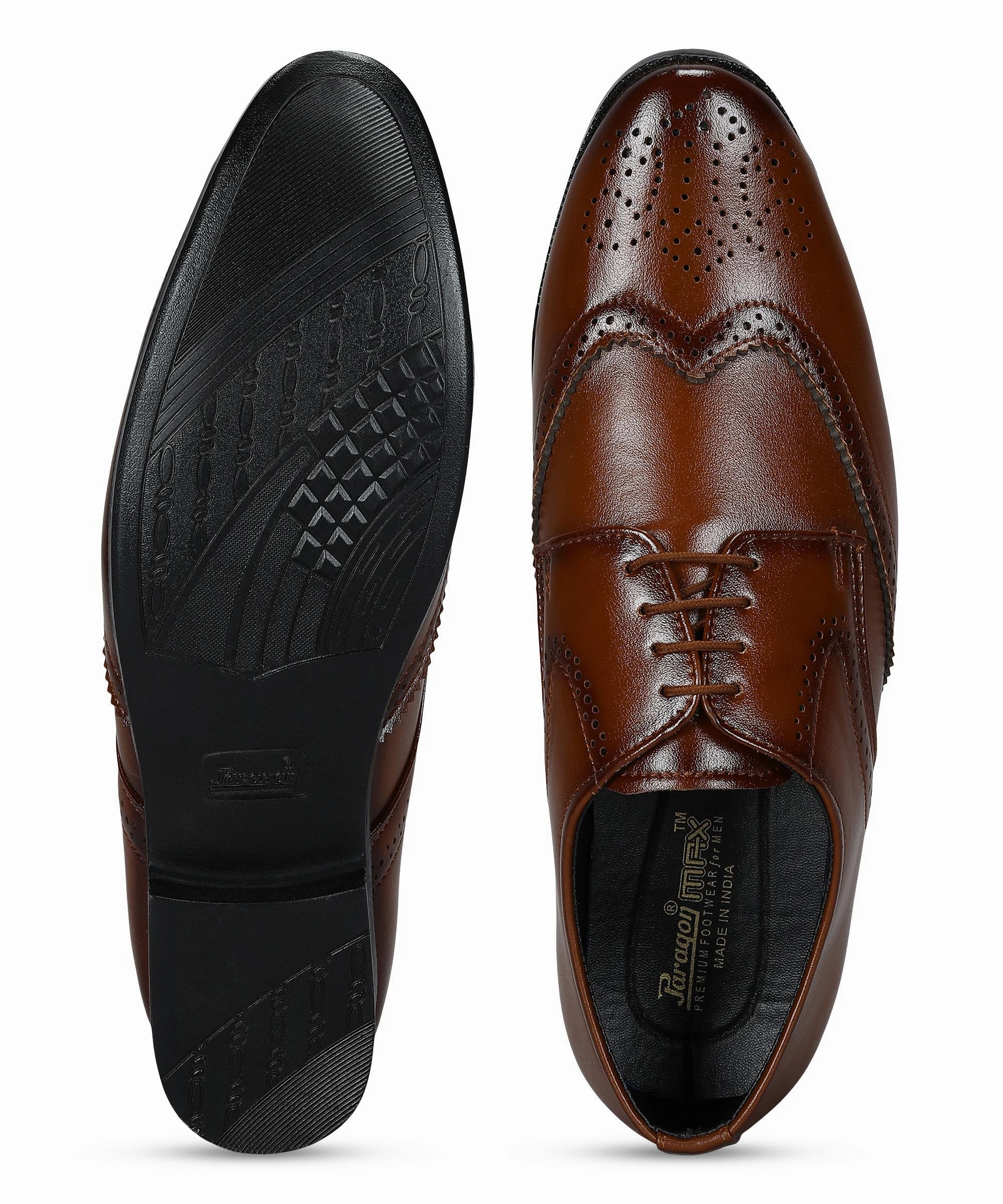 Paragon Men's Tan Formal Shoes| Trendy, Durable & Sturdy for Outdoor Wear Paolo Shoes Flats
