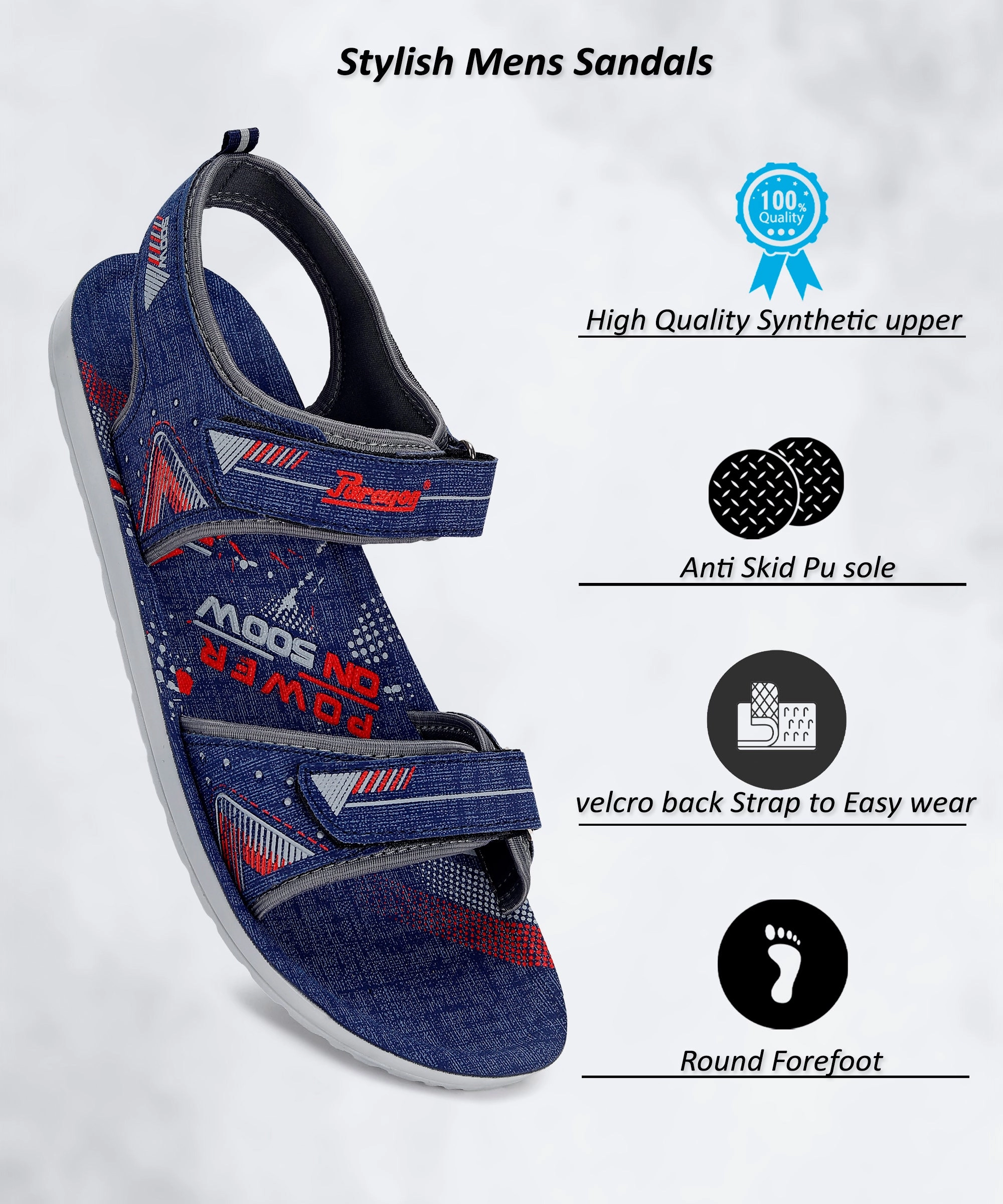 Paragon PUK2214G Men Stylish Sandals | Comfortable Sandals for Daily Outdoor Use | Casual Formal Sandals with Cushioned Soles Boot Sandals Heels