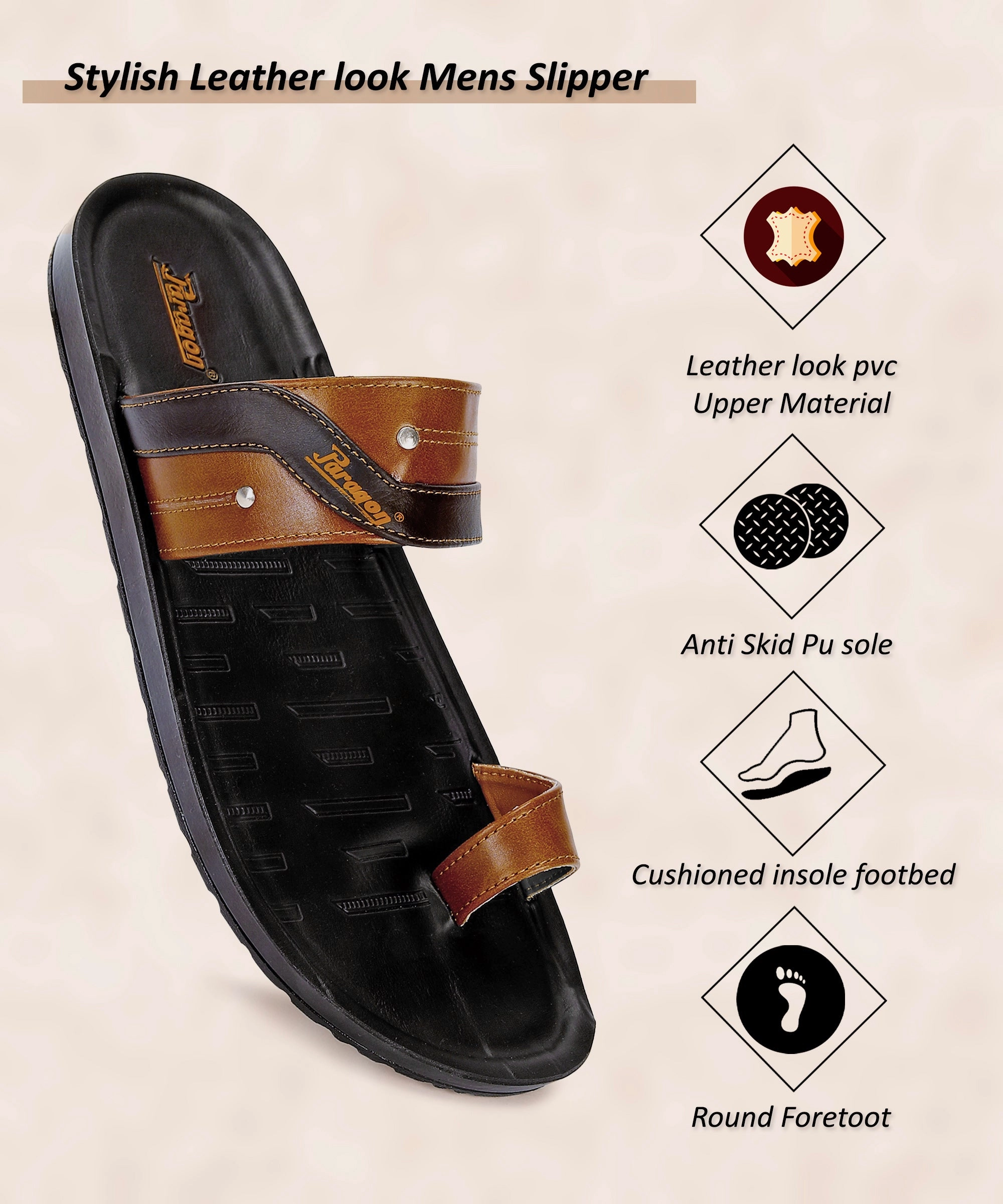 Summer Flat Sandals Paragon PUK2222G Men Stylish Sandals | Comfortable Sandals for Daily Outdoor Use | Casual Formal Sandals with Cushioned Soles