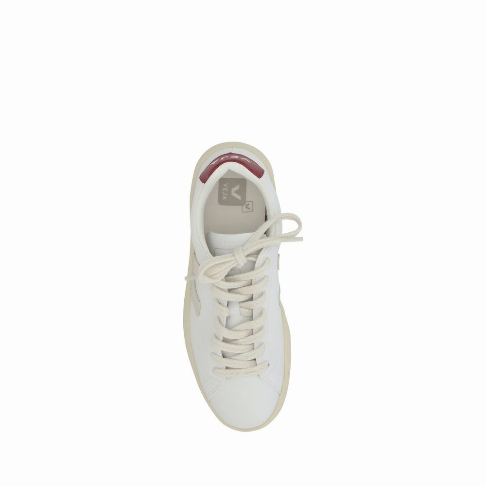 Veja White Calf Leather Bos Taurus Low Top Sneakers Flat Shoes In Winter