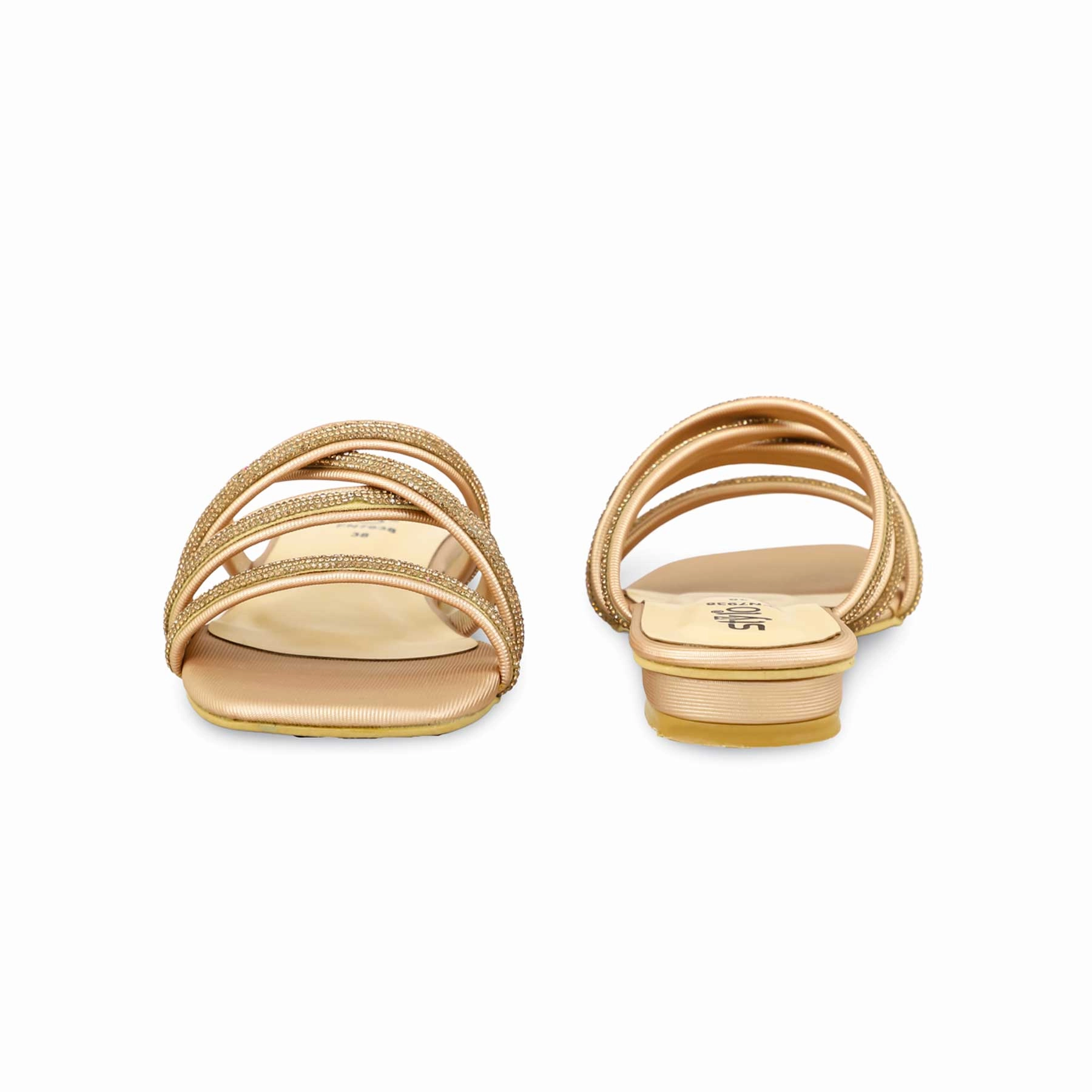 Peach Fancy Women Slipper FN7938 Heel To Flat Shoe