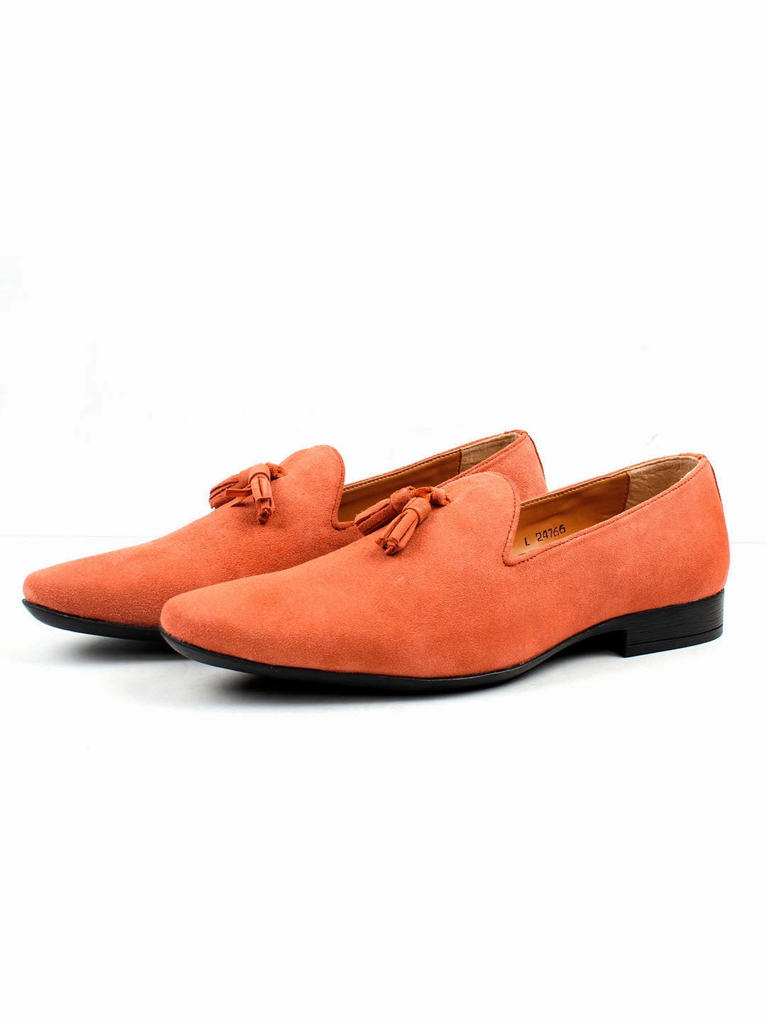 Miu Miu Loafers Peach Suede Leather Tassel Loafers