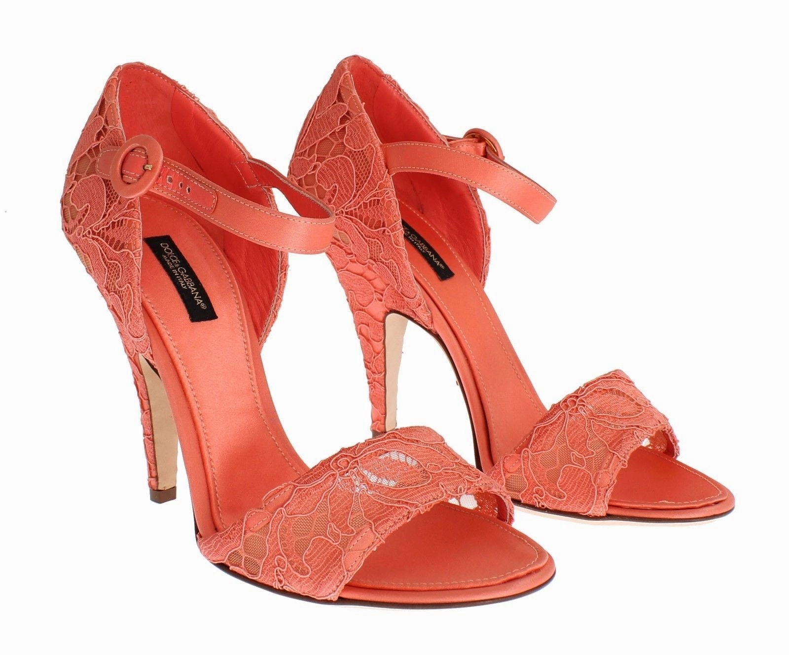 Peach Taormina Lace Heels Mary Janes Comfiest Sandals For Walking