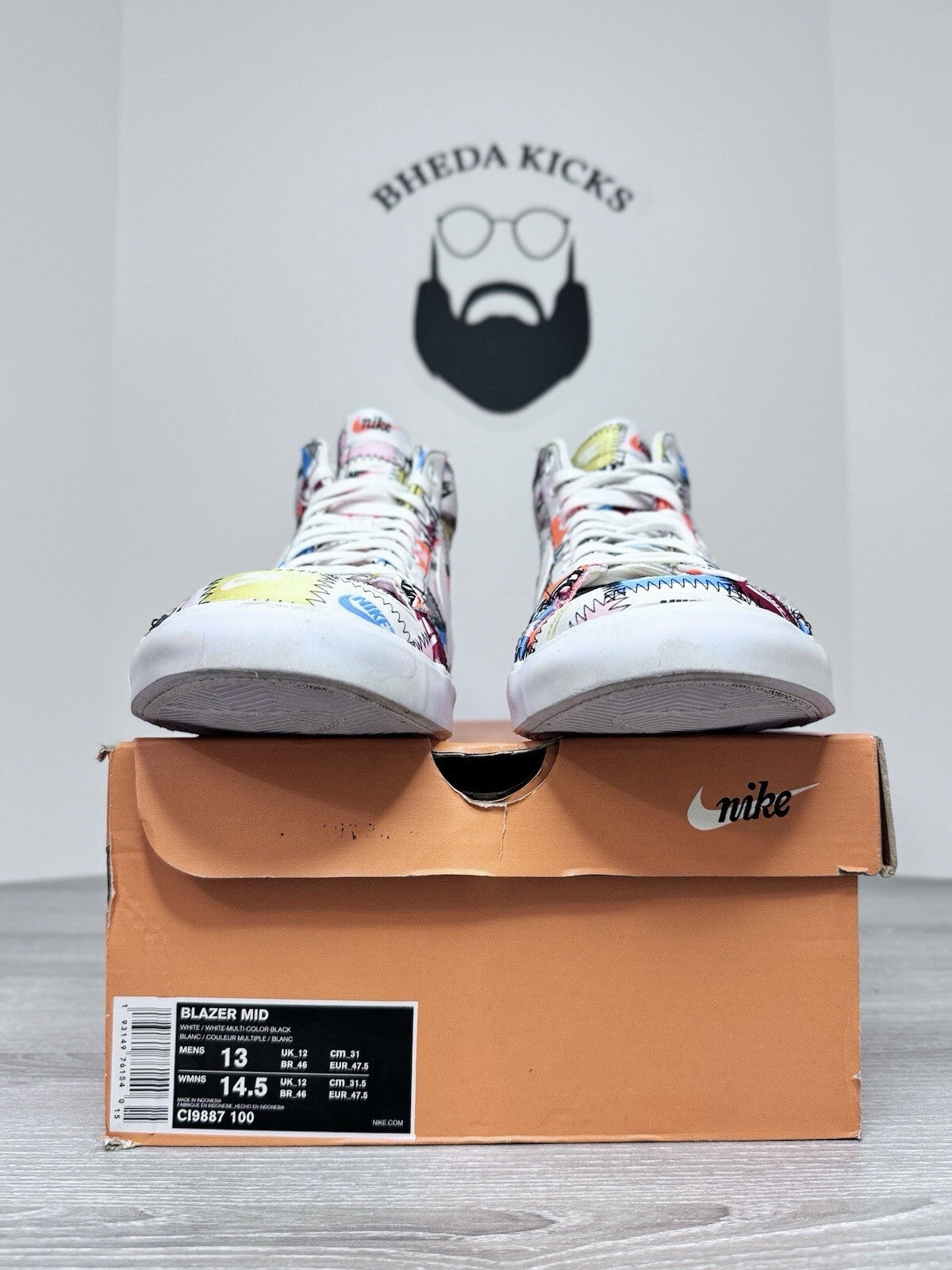 Size 13 - Nike Blazer Mid Patchwork CI9887-100 Preowned Authentic Mens Shoe Asics Nyc Marathon Shoes