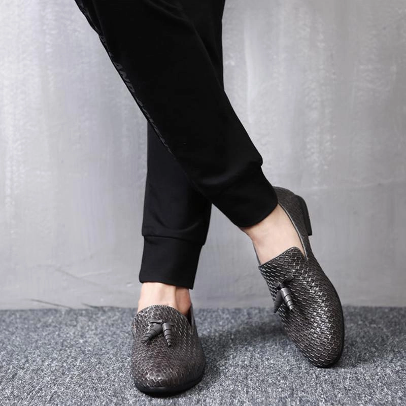 Loafers Gucci Luxury Tassel Weave Italian Leather Loafers - 3 Colors