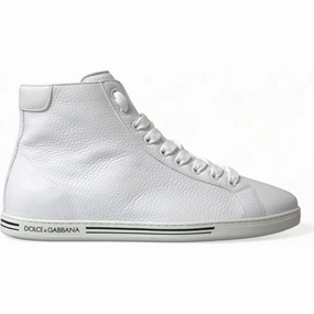 Dolce & Gabbana White Saint Tropez High Top Men Sneakers Shoes Driving Flats Shoes