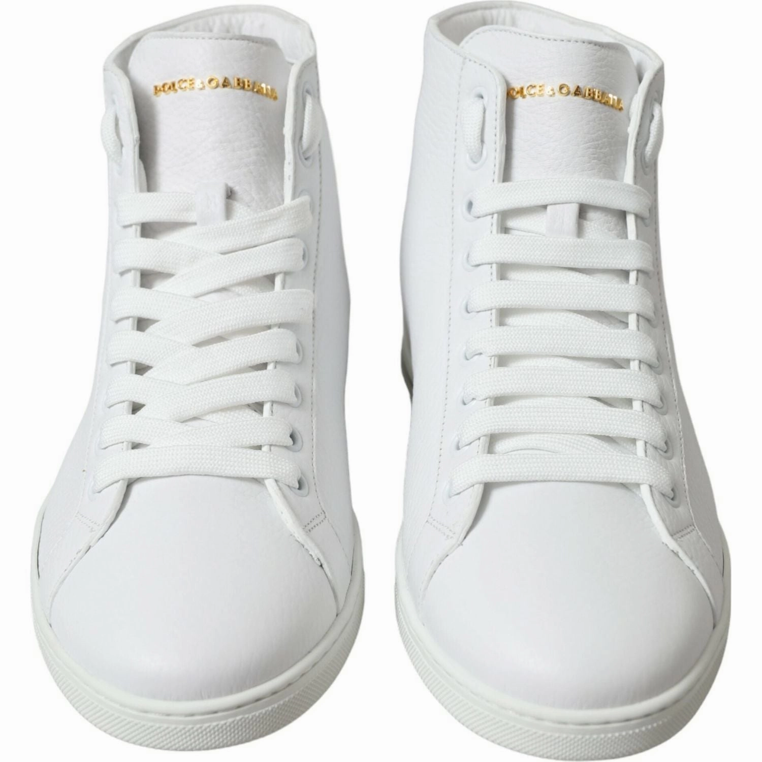1920s Flat Shoes Dolce & Gabbana White Saint Tropez High Top Men Sneakers Shoes