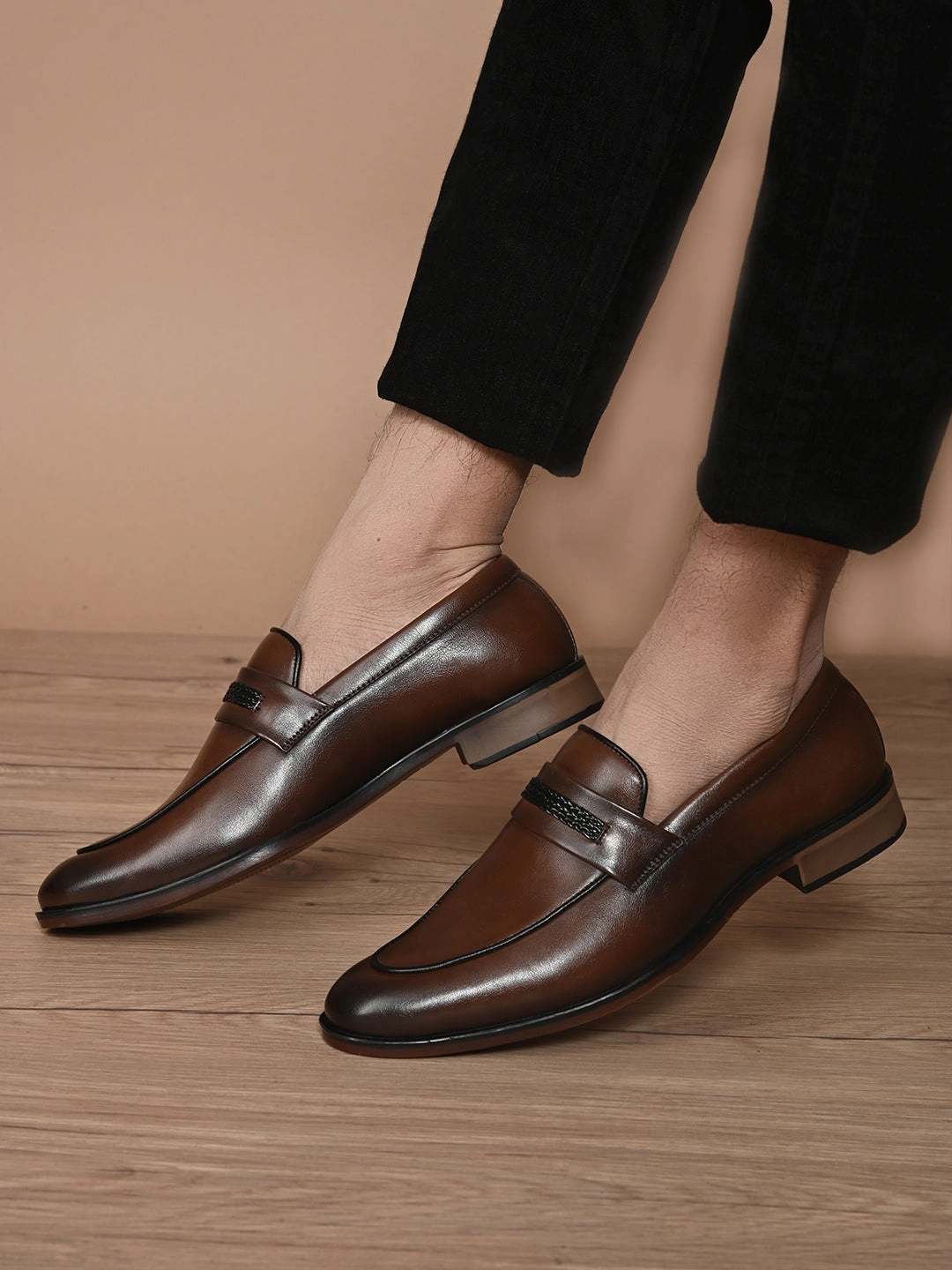Suede Lug Sole Loafers Bond Tan Saddle Loafers