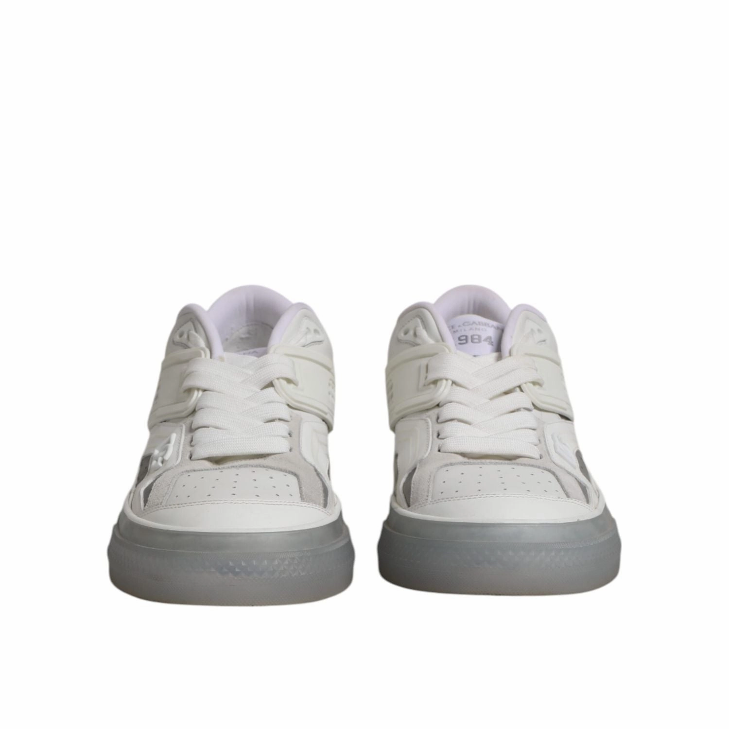 Dolce & Gabbana White Low Top DG Embossed Men Sneakers Shoes Sneakers Company