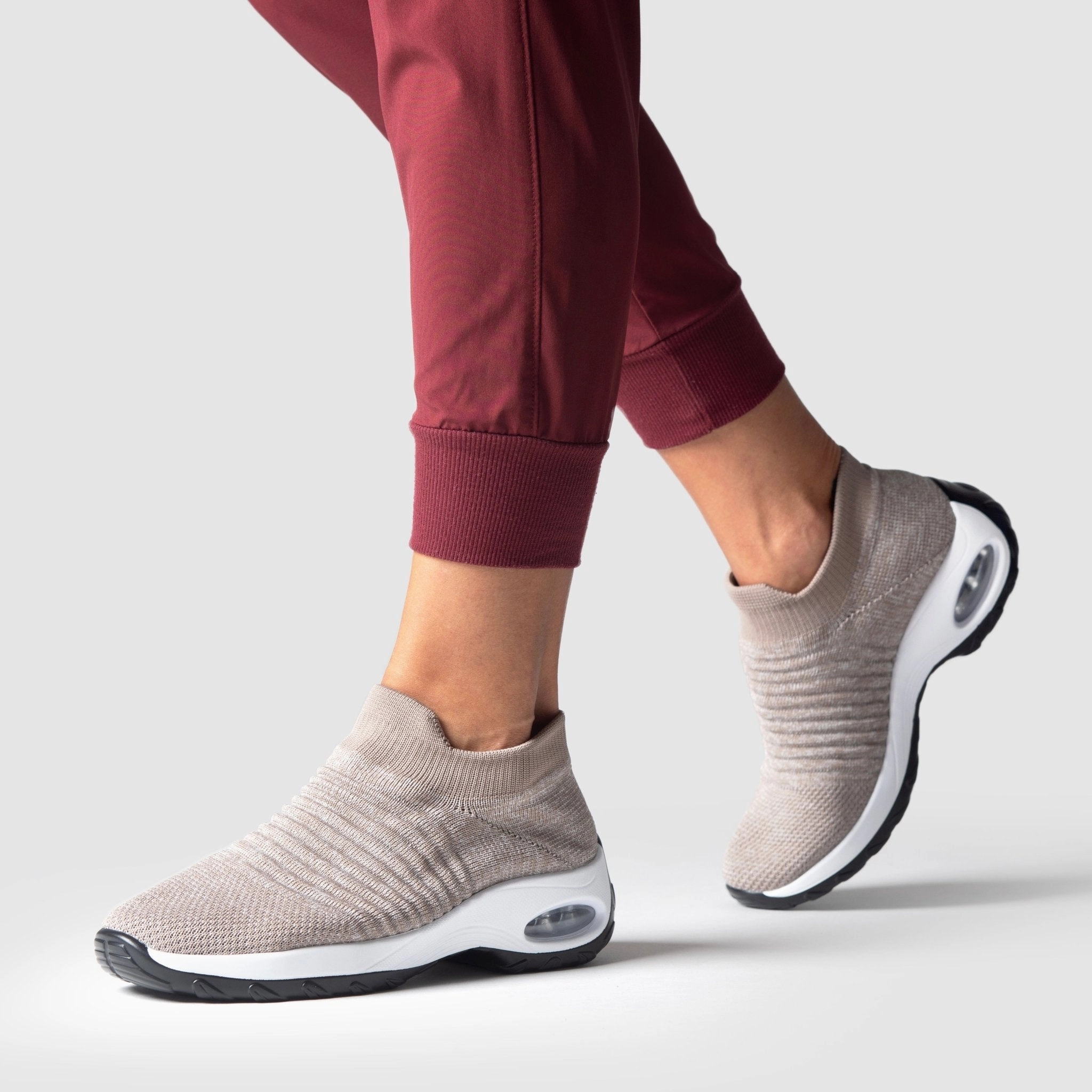 Breathable No-Tie Stretch Shoes - Khaki Asics Running Sneakers