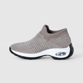 Breathable No-Tie Stretch Shoes - Khaki Printable Sneakers