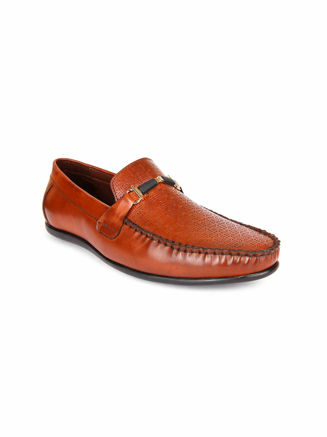 Scandal Textured Loafers With Buckle Loafers Used