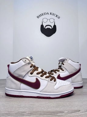 Size 10.5 - Nike SB Dunk High Pro Crimson Sail 2020 CV9499-100 Preowned Good Shoes Plantar Fasciitis Asics