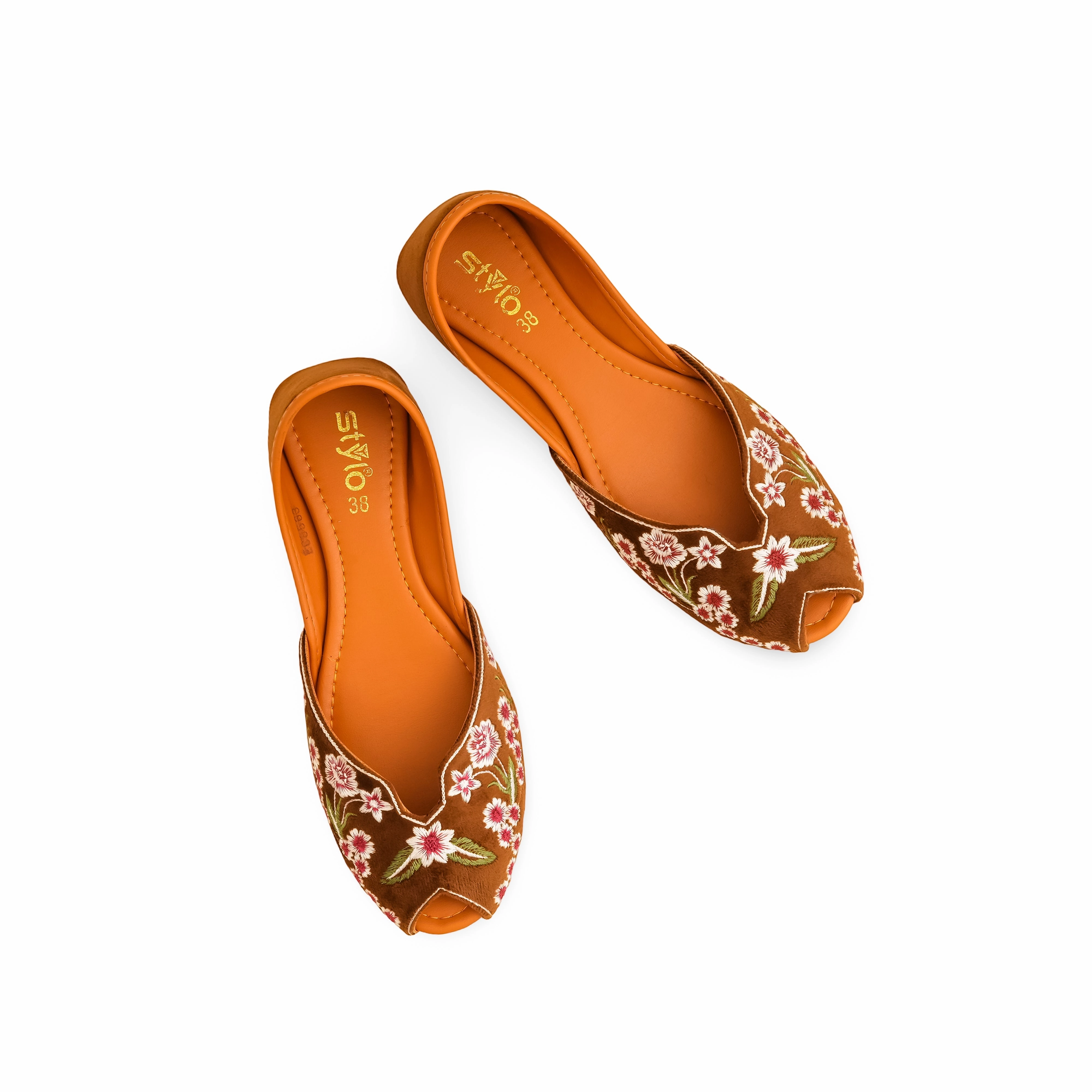 Flat Football Shoes Brown Formal Khusa EC8563