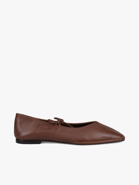 Ross Flat Shoes Sway Chestnut Brown Leather