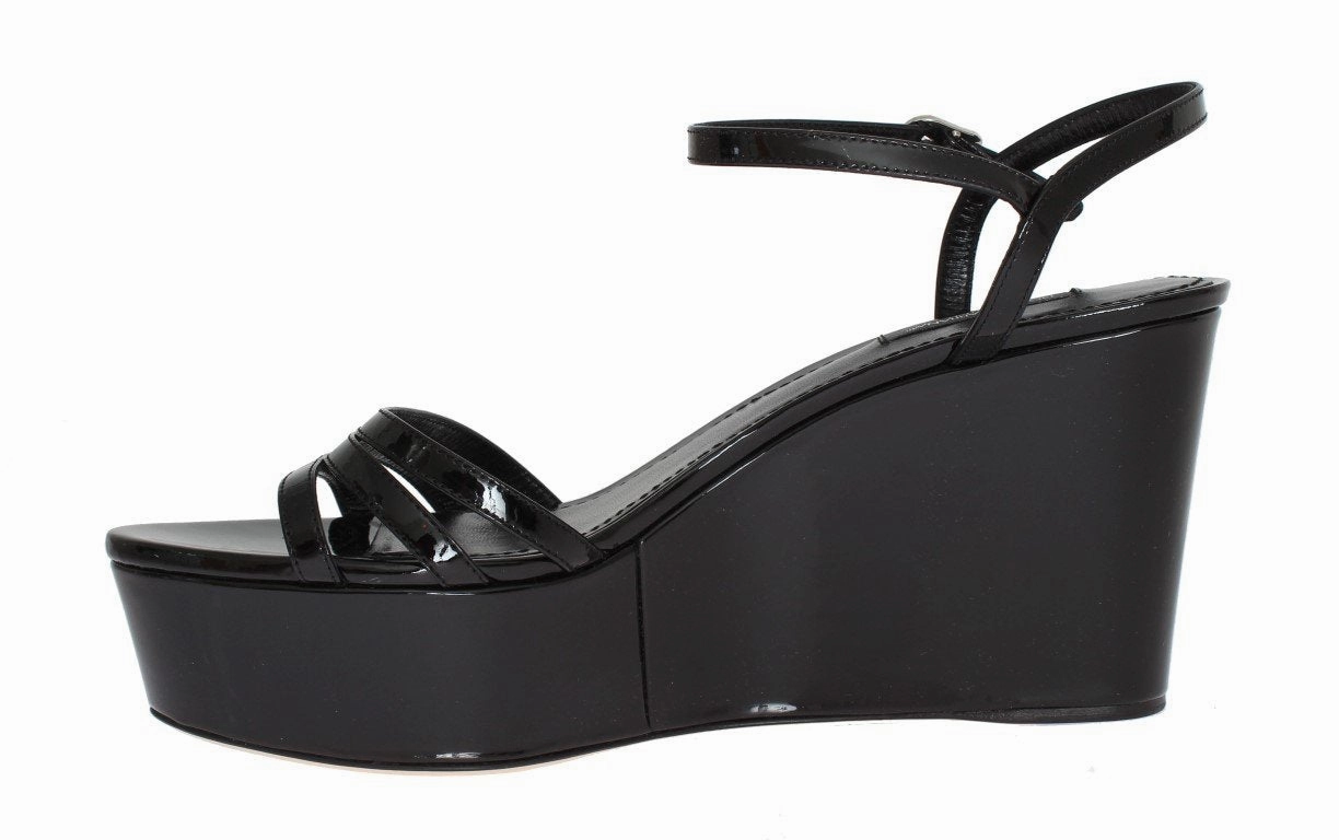 Sandals Royal Barbados Photos Black Leather Wedges Platform Sandals
