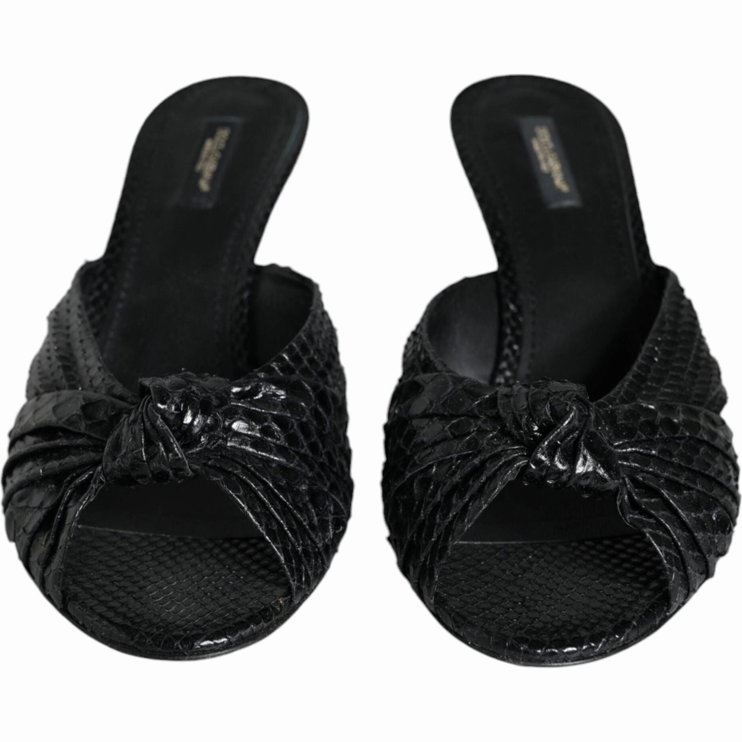 Dolce & Gabbana Black Leather Heels Slides Sandals Shoes Sandals Grande St Lucian St Lucia