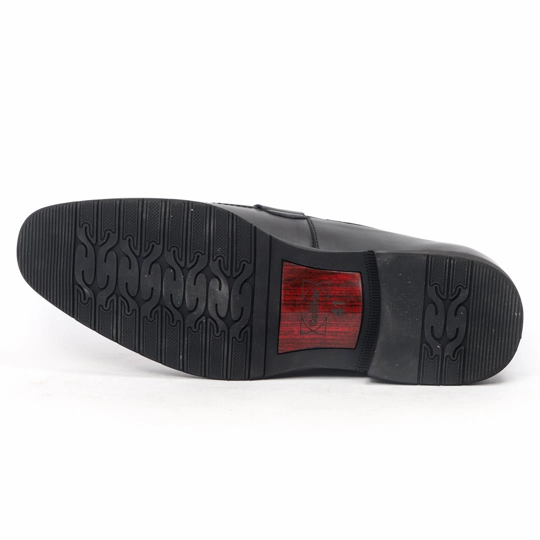 Waterproof Shoes For Flat Feet Caliber Shoes Black Slip On Formal Shoes for Men (T653C)